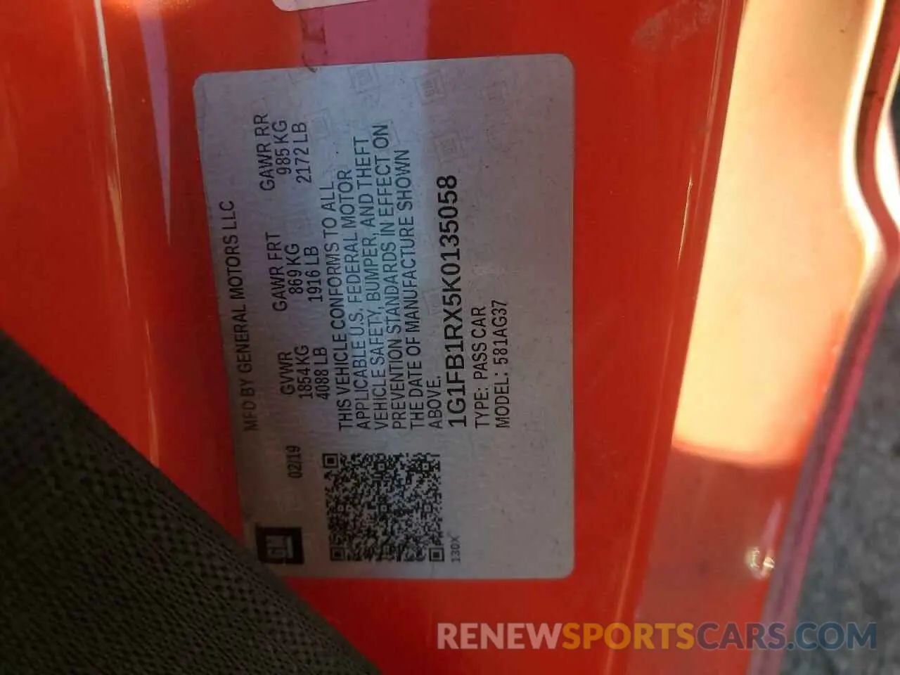 12 fotografías del automóvil dañado 1G1FB1RX5K0135058 CHEVROLET CAMARO 2019