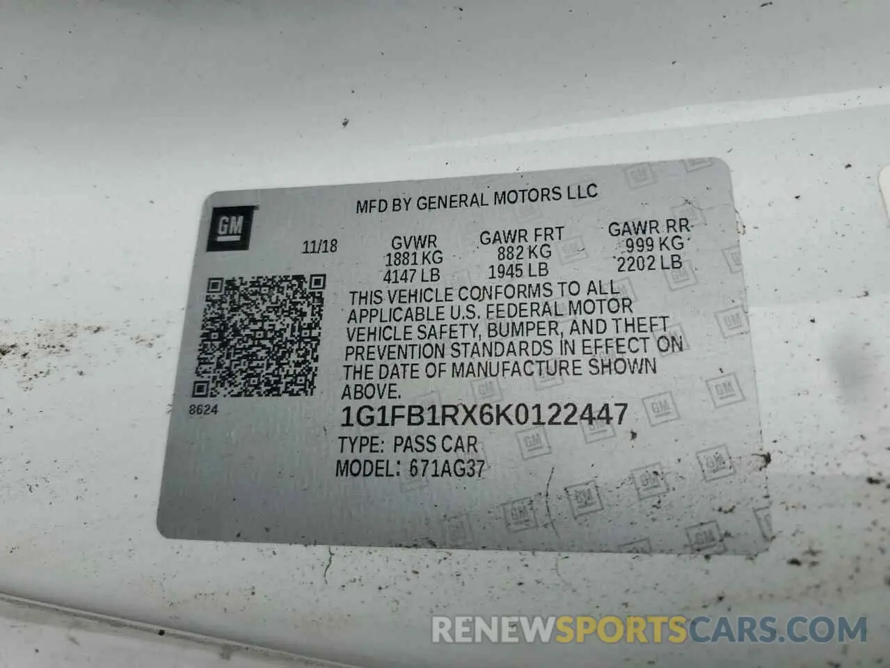 12 fotografías del automóvil dañado 1G1FB1RX6K0122447 CHEVROLET CAMARO 2019