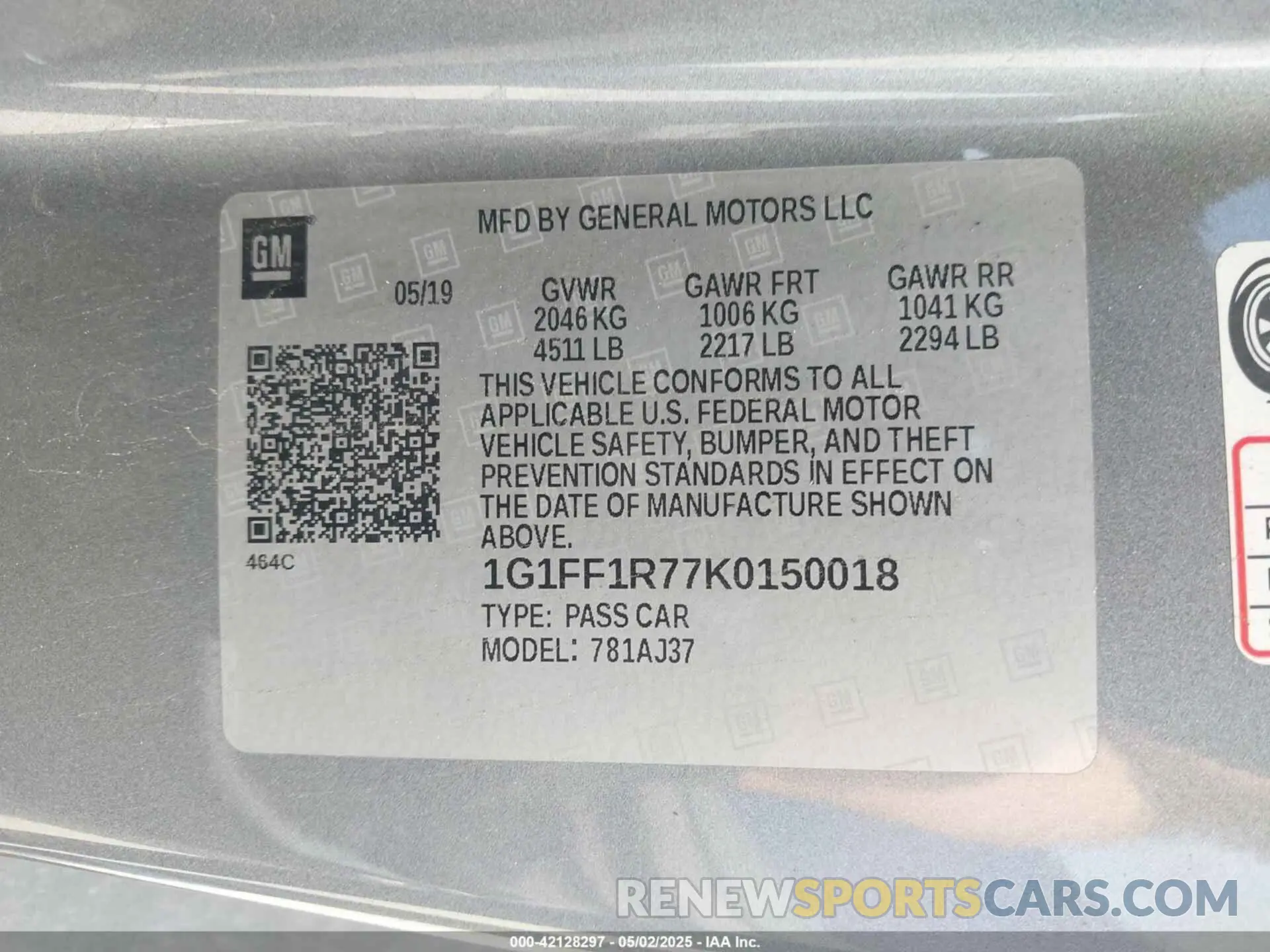 9 fotografías del automóvil dañado 1G1FF1R77K0150018 CHEVROLET CAMARO 2019
