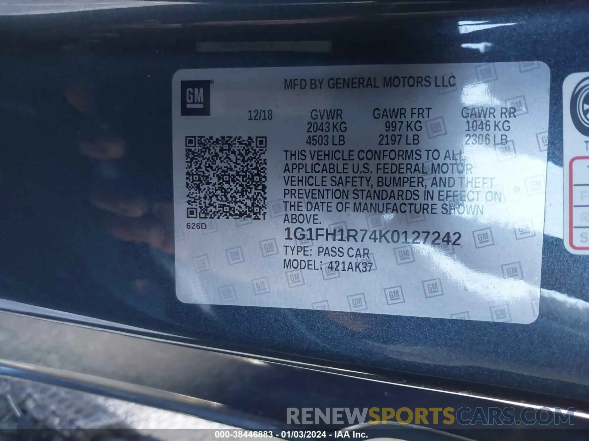 9 fotografías del automóvil dañado 1G1FH1R74K0127242 CHEVROLET CAMARO 2019