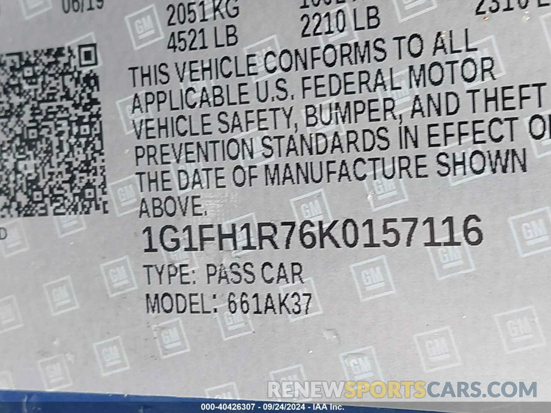 9 fotografías del automóvil dañado 1G1FH1R76K0157116 CHEVROLET CAMARO 2019