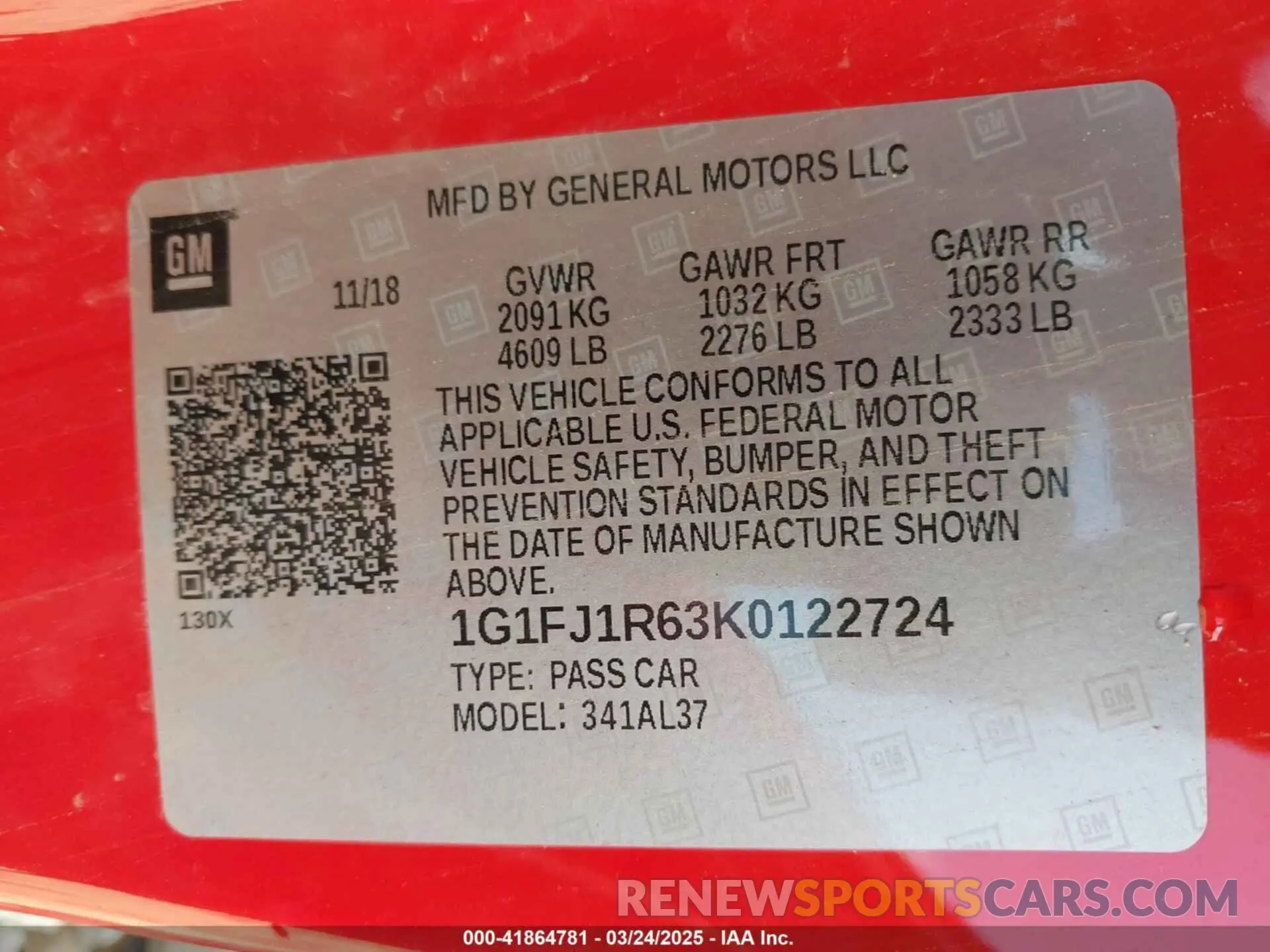 9 fotografías del automóvil dañado 1G1FJ1R63K0122724 CHEVROLET CAMARO 2019