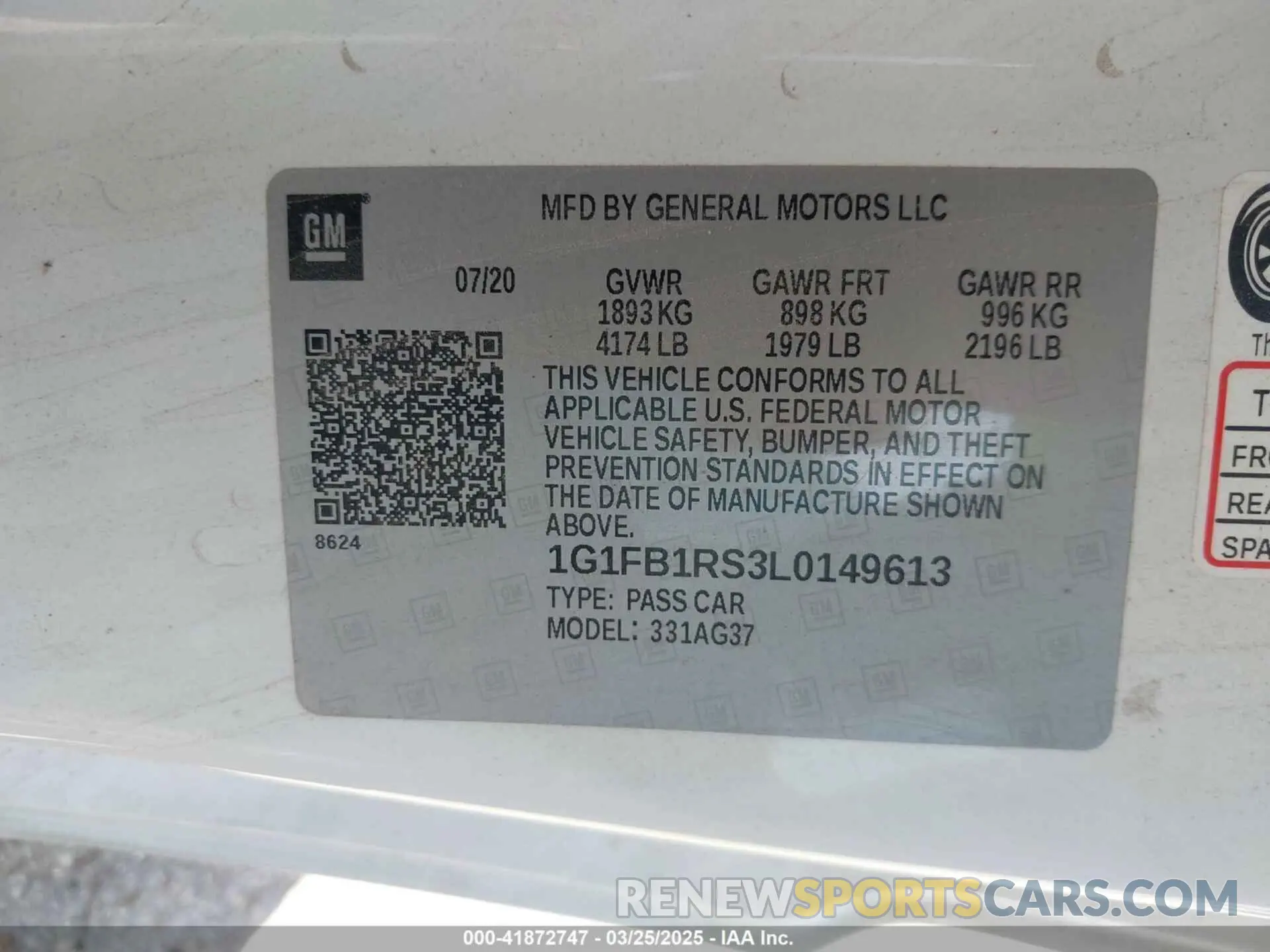 9 fotografías del automóvil dañado 1G1FB1RS3L0149613 CHEVROLET CAMARO 2020