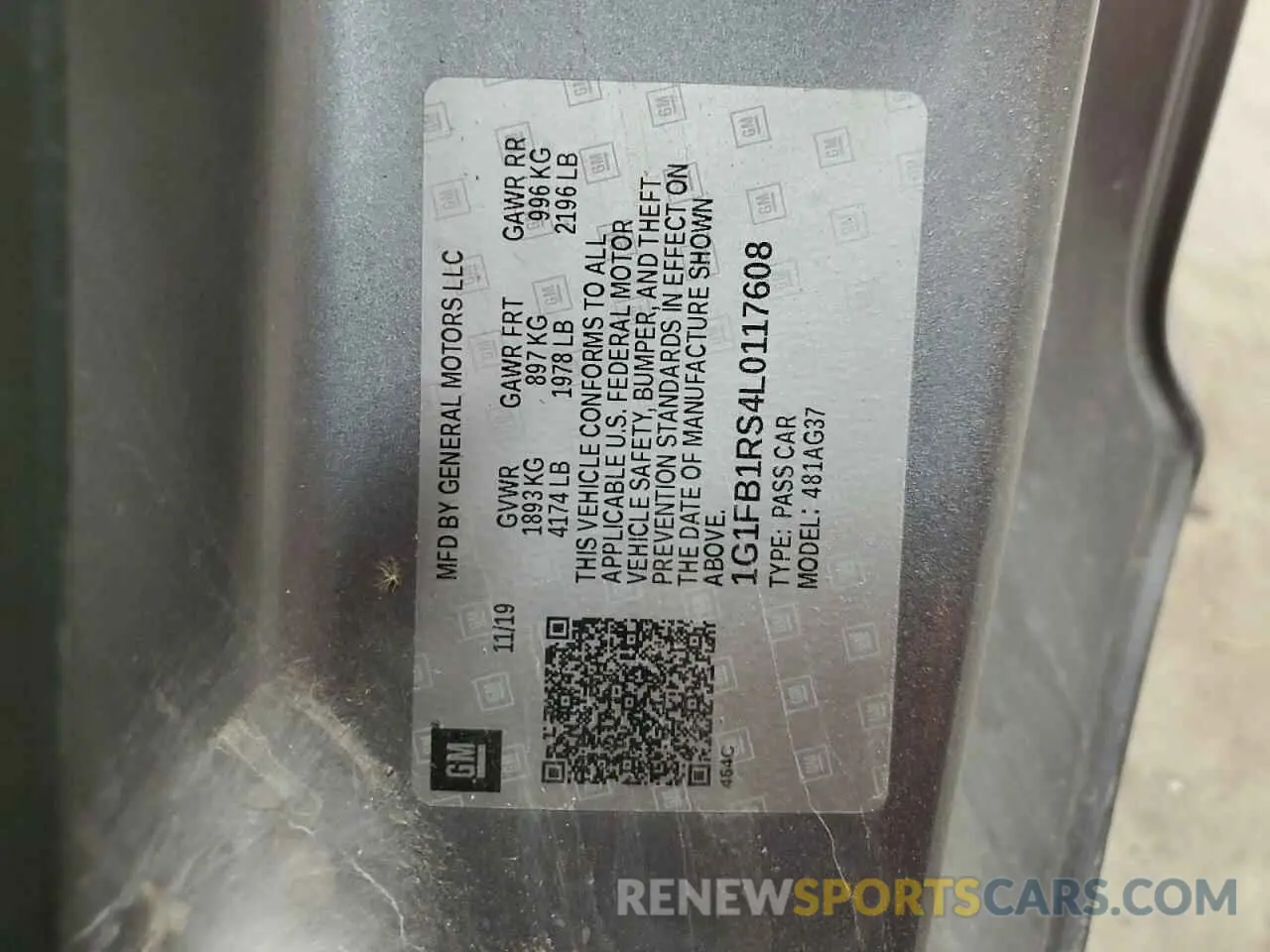 12 fotografías del automóvil dañado 1G1FB1RS4L0117608 CHEVROLET CAMARO 2020