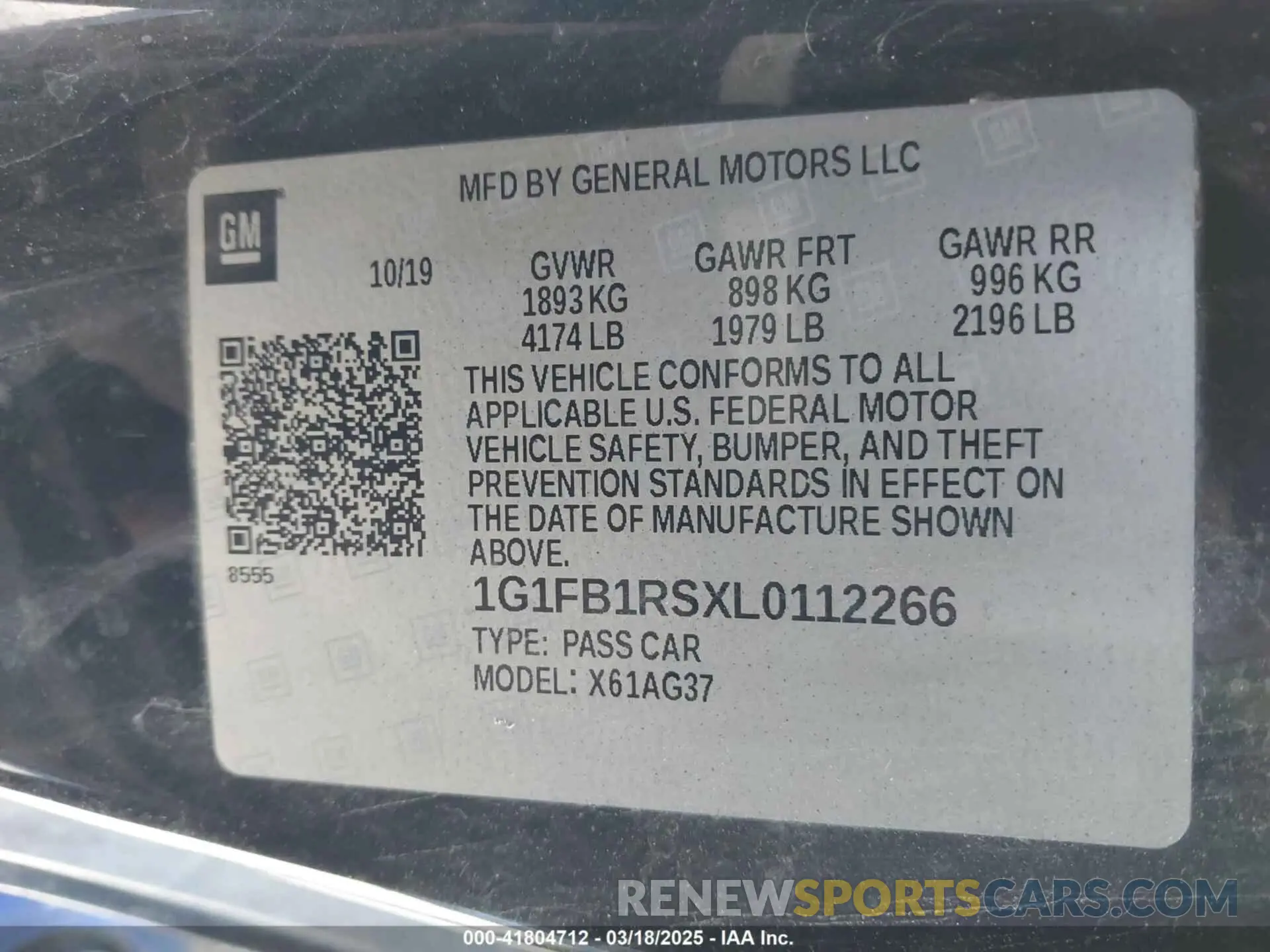 9 fotografías del automóvil dañado 1G1FB1RSXL0112266 CHEVROLET CAMARO 2020