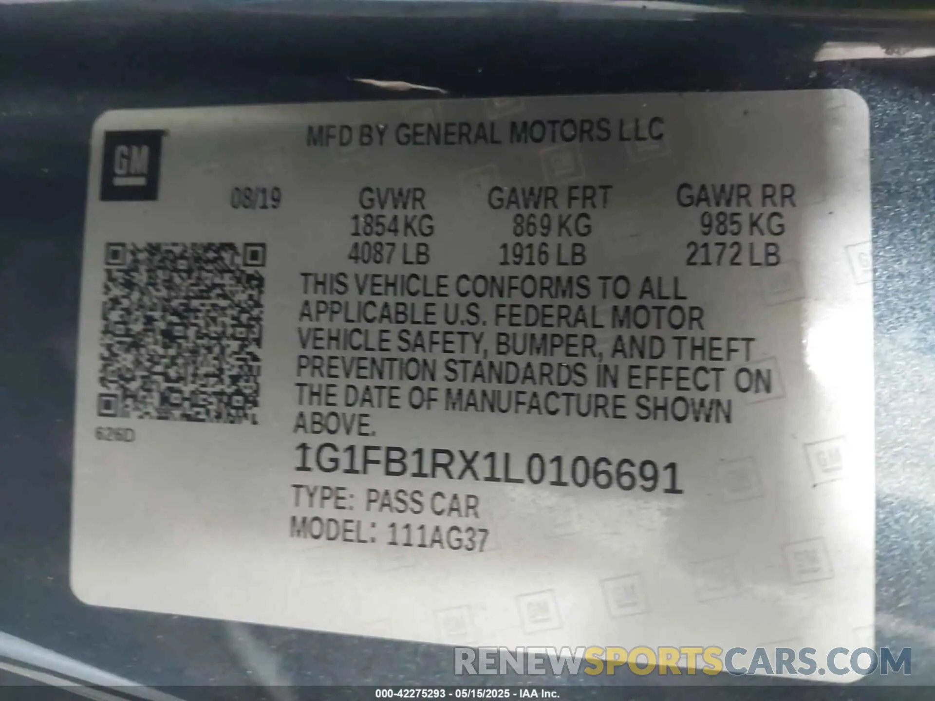9 fotografías del automóvil dañado 1G1FB1RX1L0106691 CHEVROLET CAMARO 2020