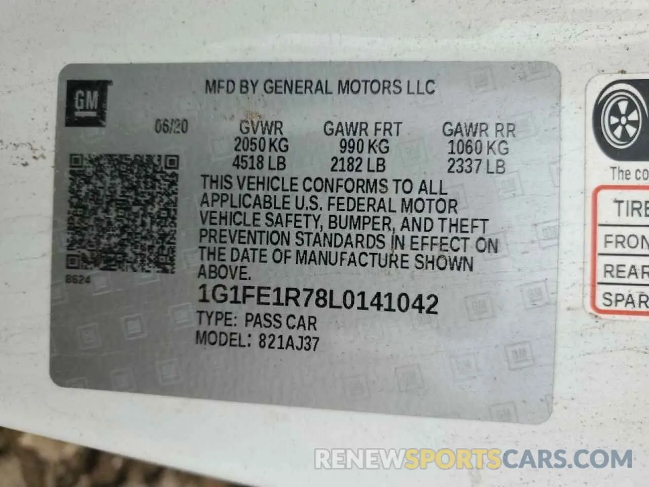 15 fotografías del automóvil dañado 1G1FE1R78L0141042 CHEVROLET CAMARO 2020