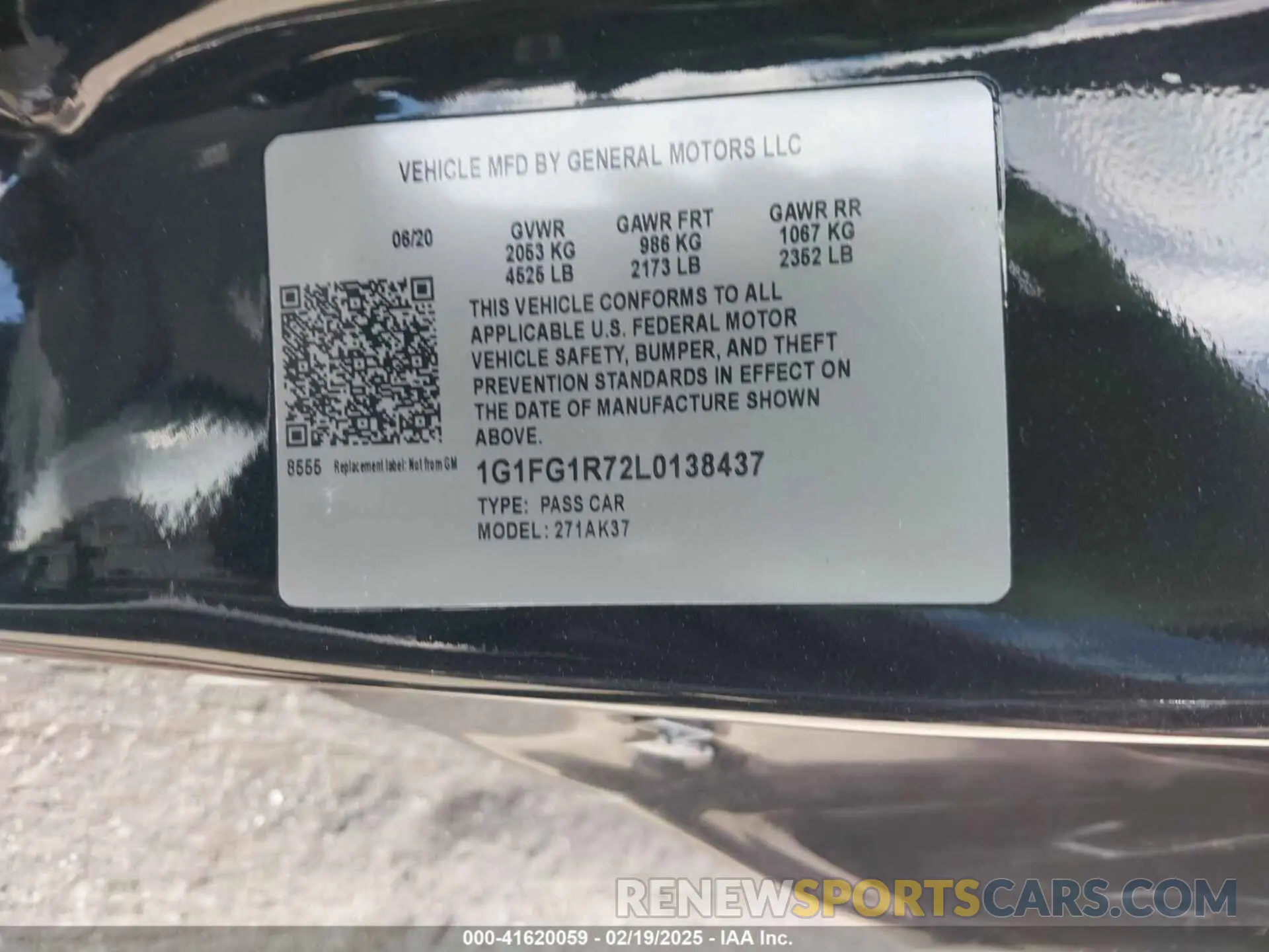 9 fotografías del automóvil dañado 1G1FG1R72L0138437 CHEVROLET CAMARO 2020