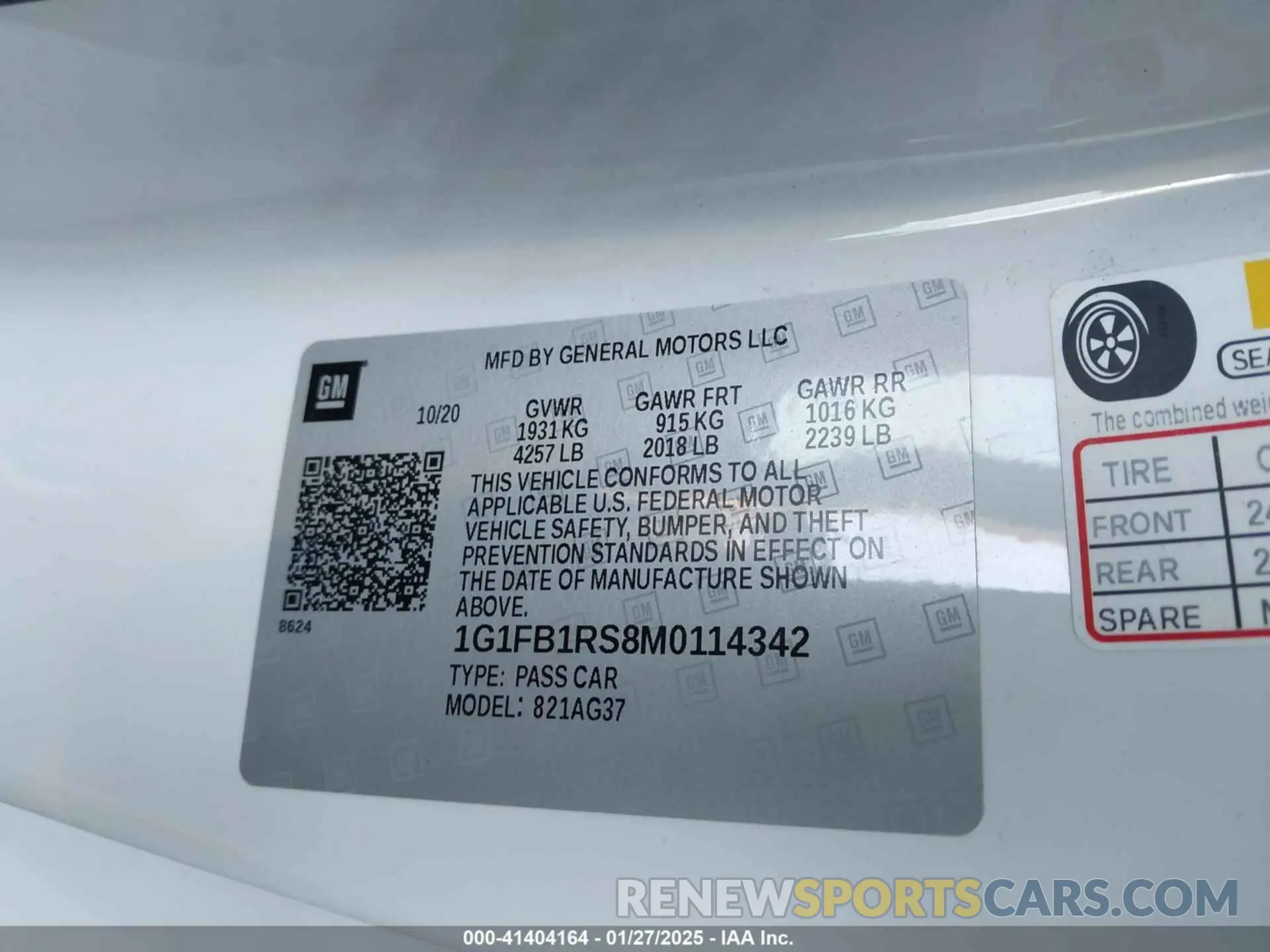 9 fotografías del automóvil dañado 1G1FB1RS8M0114342 CHEVROLET CAMARO 2021