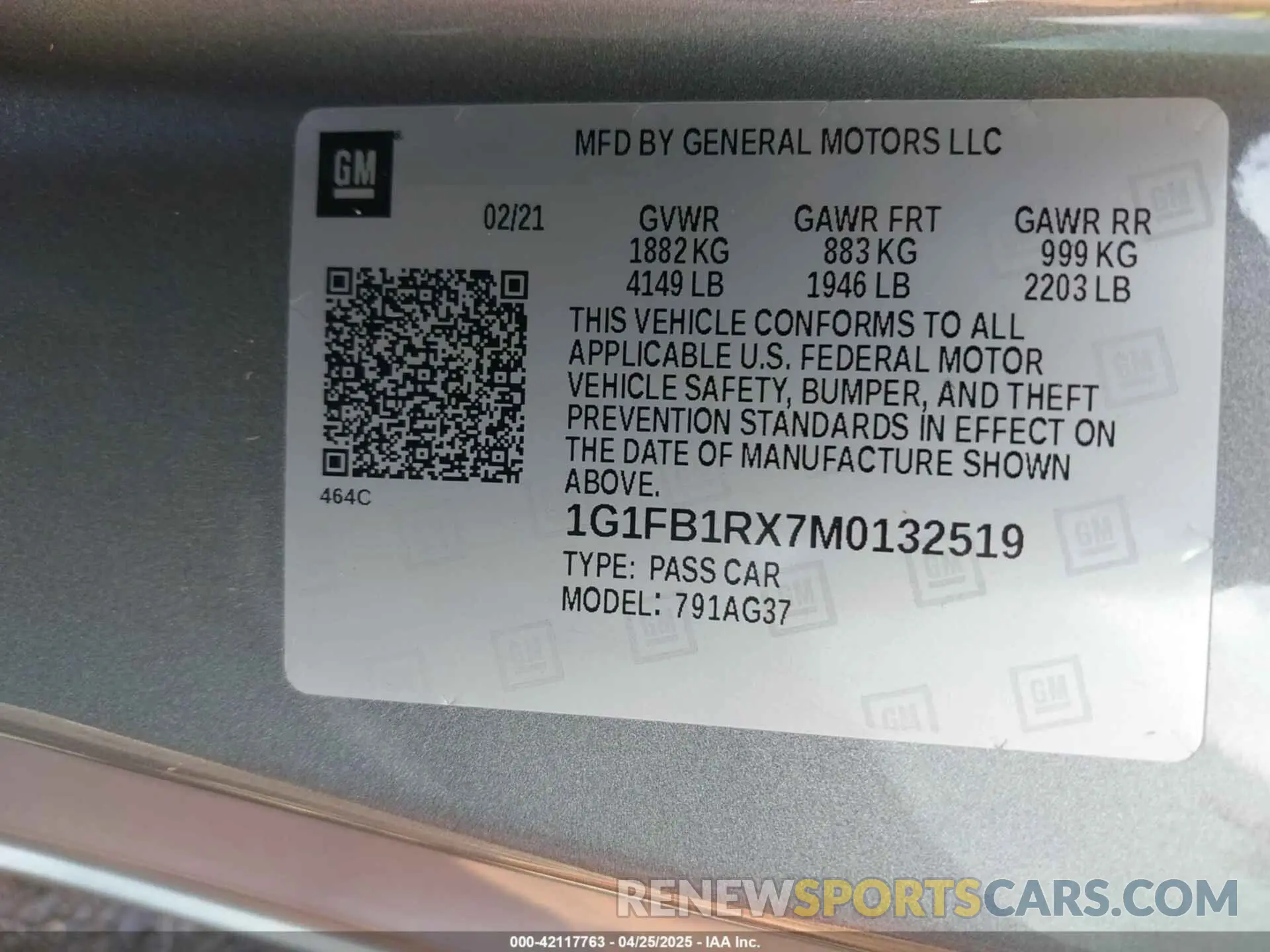 9 fotografías del automóvil dañado 1G1FB1RX7M0132519 CHEVROLET CAMARO 2021