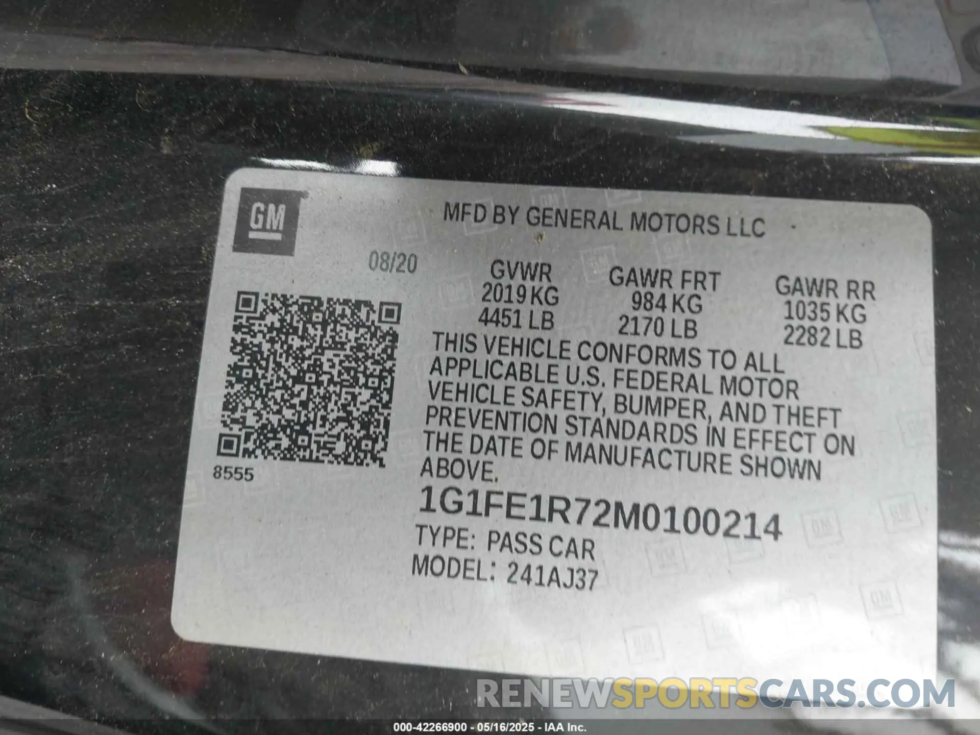 9 fotografías del automóvil dañado 1G1FE1R72M0100214 CHEVROLET CAMARO 2021