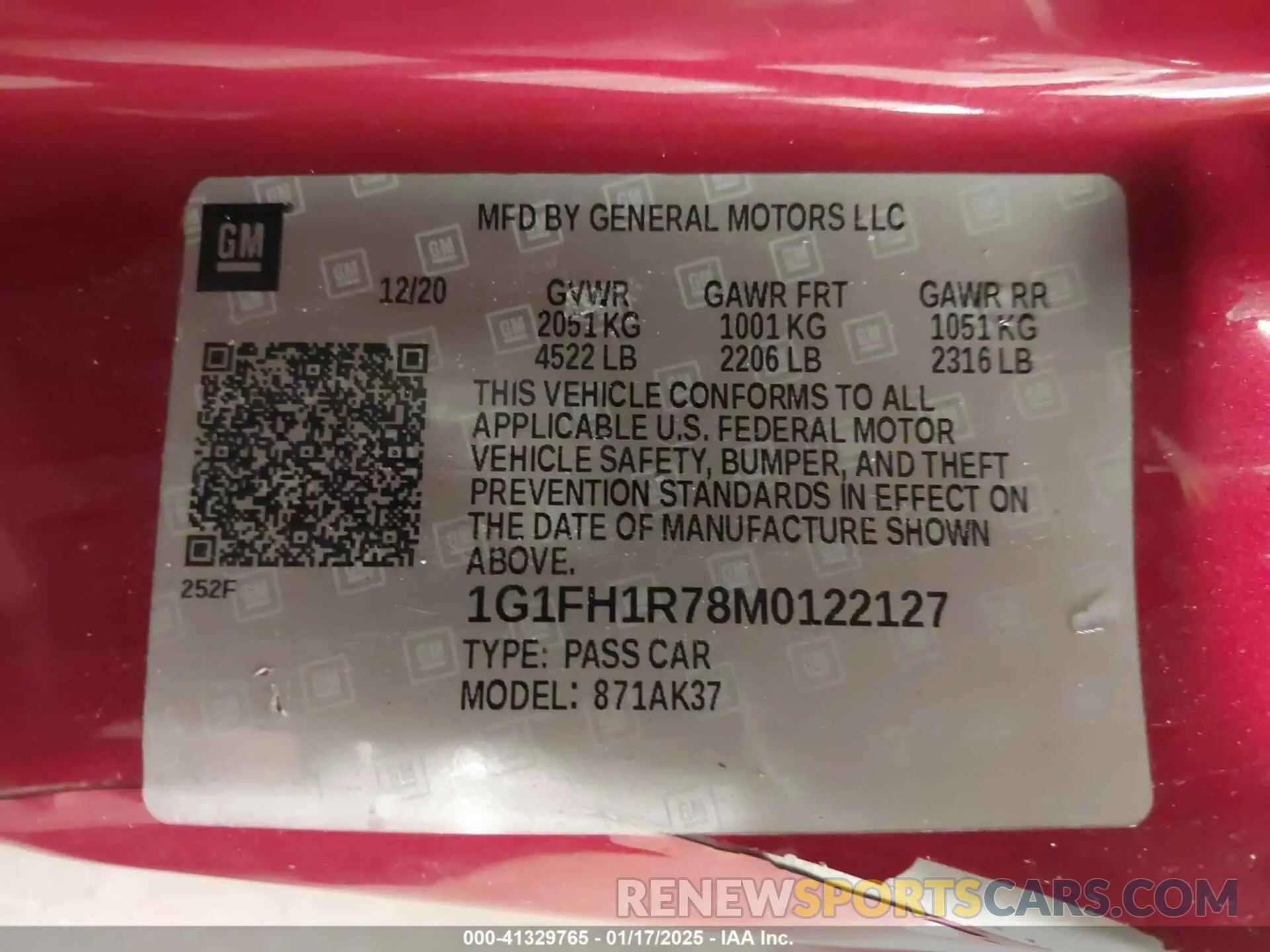 9 fotografías del automóvil dañado 1G1FH1R78M0122127 CHEVROLET CAMARO 2021