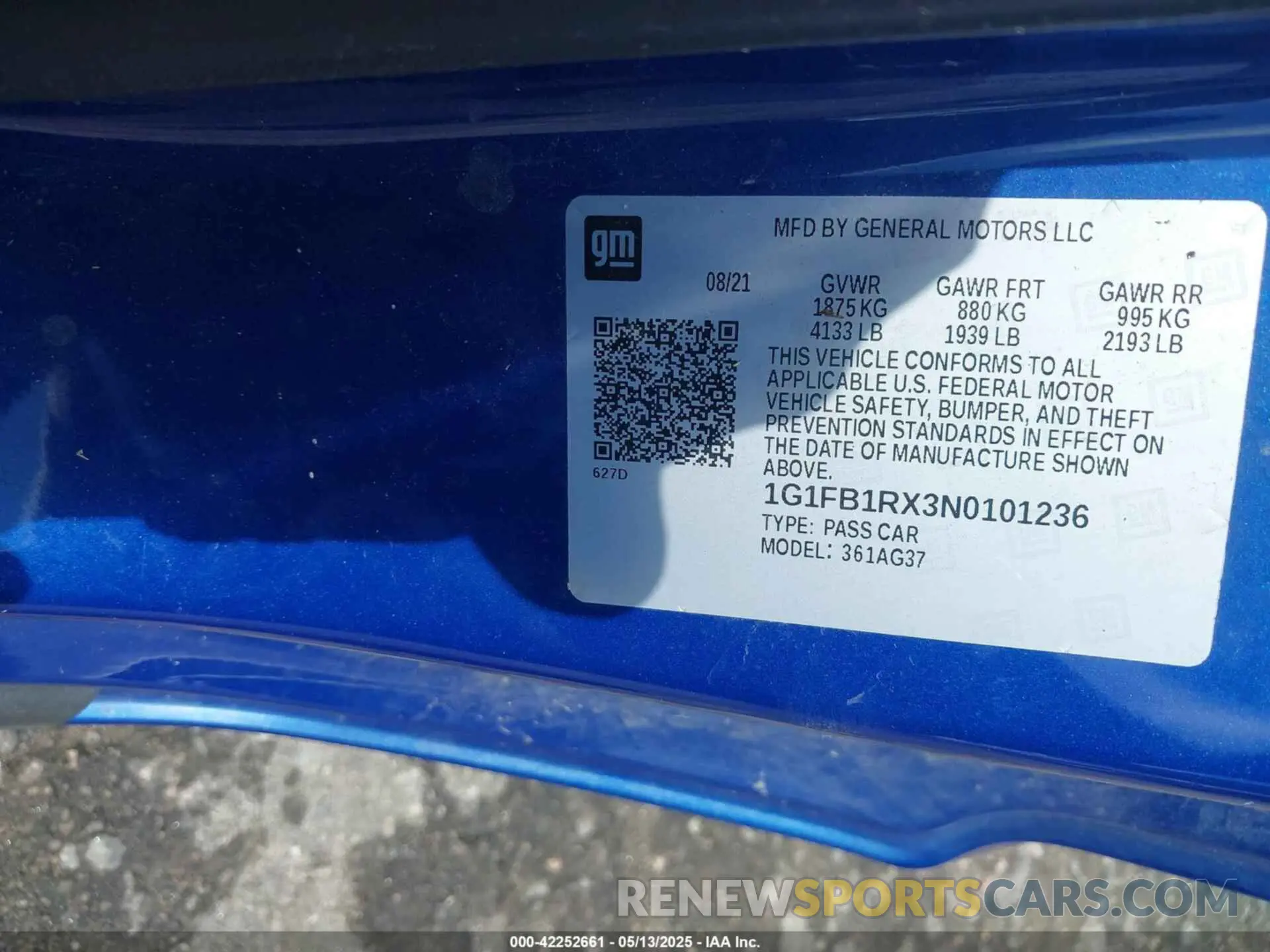 9 fotografías del automóvil dañado 1G1FB1RX3N0101236 CHEVROLET CAMARO 2022