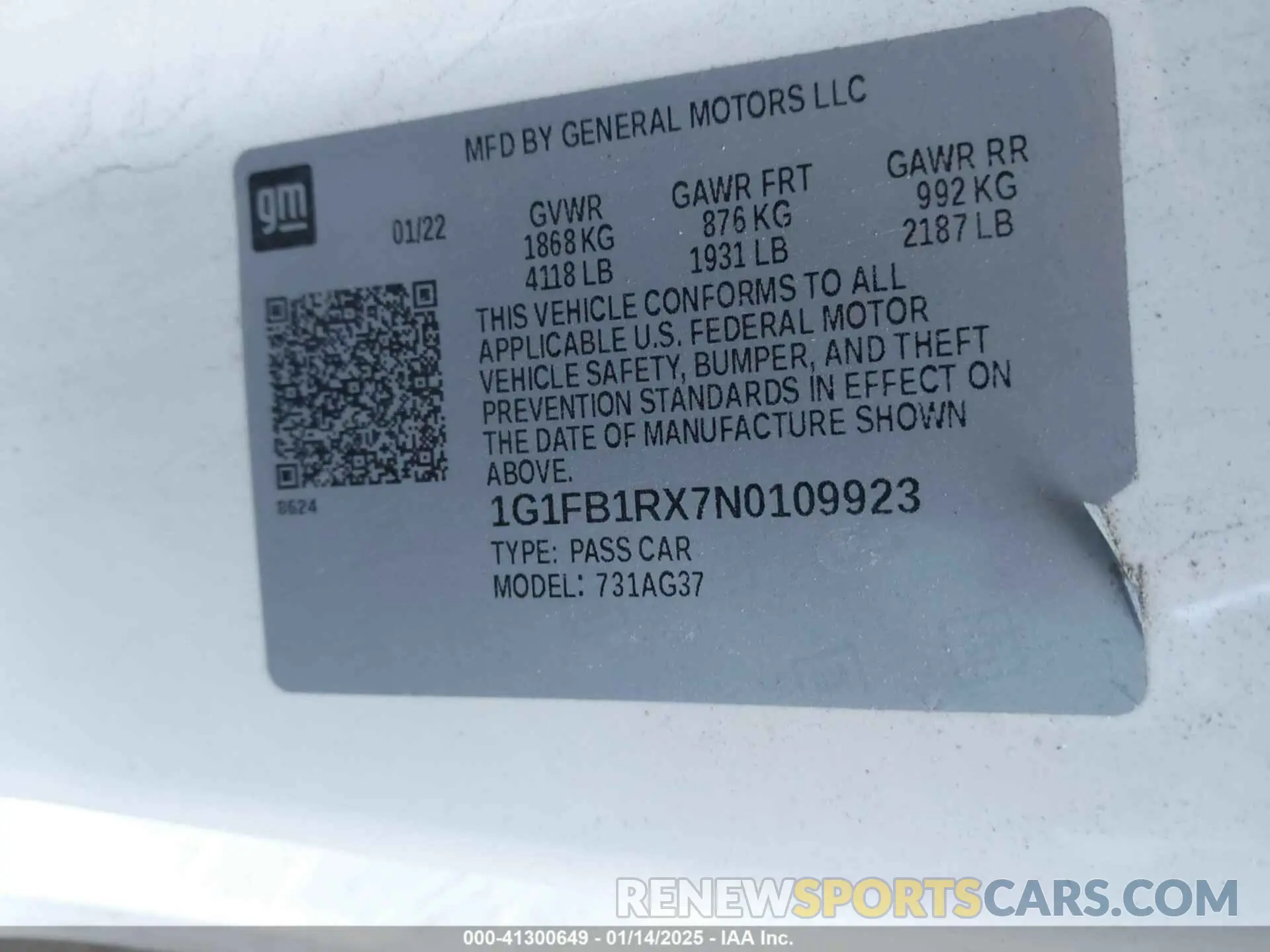 9 fotografías del automóvil dañado 1G1FB1RX7N0109923 CHEVROLET CAMARO 2022
