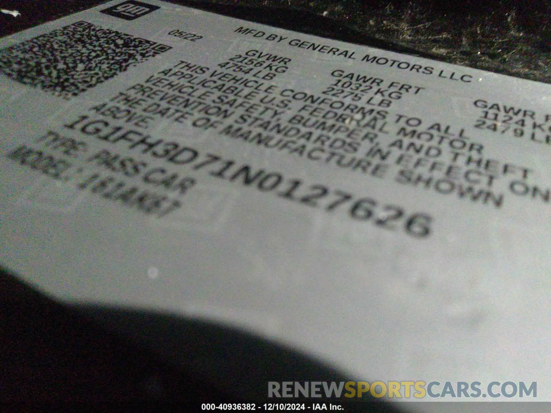 9 fotografías del automóvil dañado 1G1FH3D71N0127626 CHEVROLET CAMARO 2022