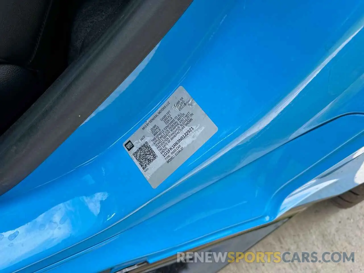 10 fotografías del automóvil dañado 1G1FK1R63N0122921 CHEVROLET CAMARO 2022