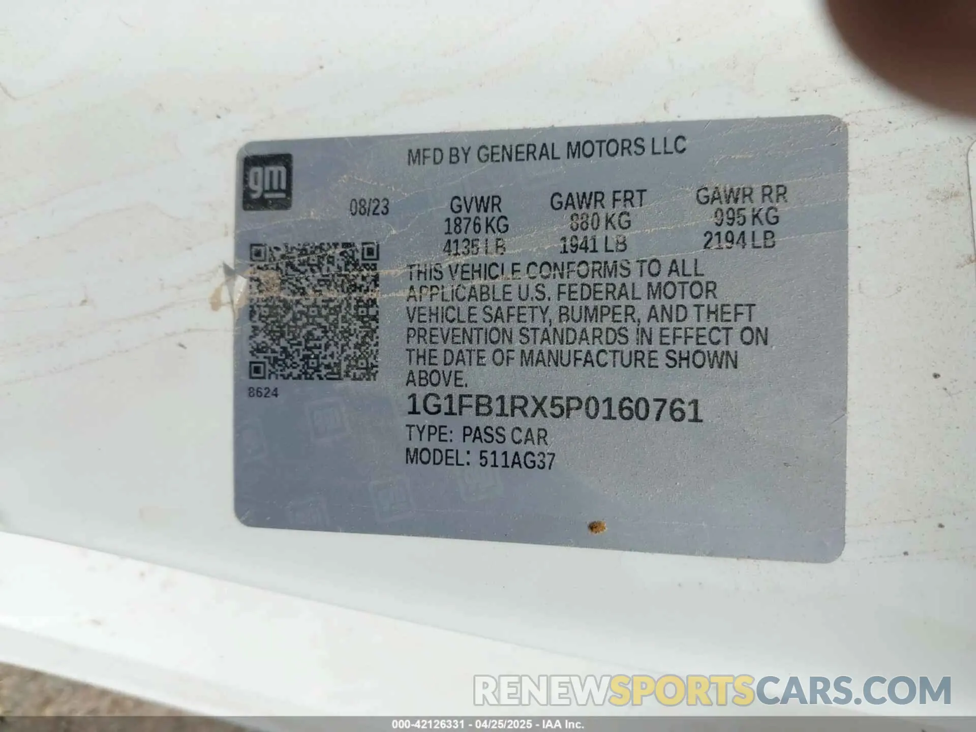 9 fotografías del automóvil dañado 1G1FB1RX5P0160761 CHEVROLET CAMARO 2023