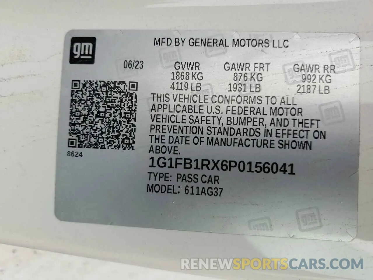 14 fotografías del automóvil dañado 1G1FB1RX6P0156041 CHEVROLET CAMARO 2023