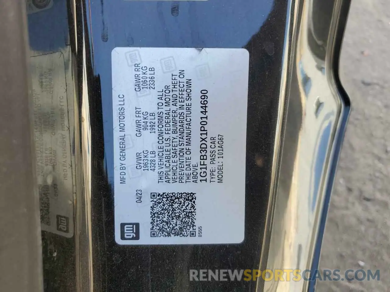 12 fotografías del automóvil dañado 1G1FB3DX1P0144690 CHEVROLET CAMARO 2023