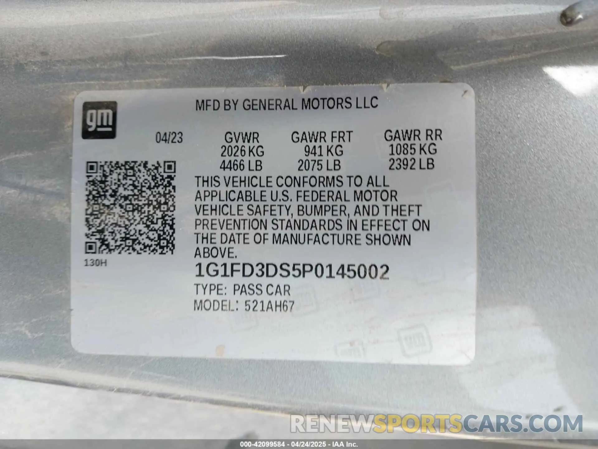 9 fotografías del automóvil dañado 1G1FD3DS5P0145002 CHEVROLET CAMARO 2023