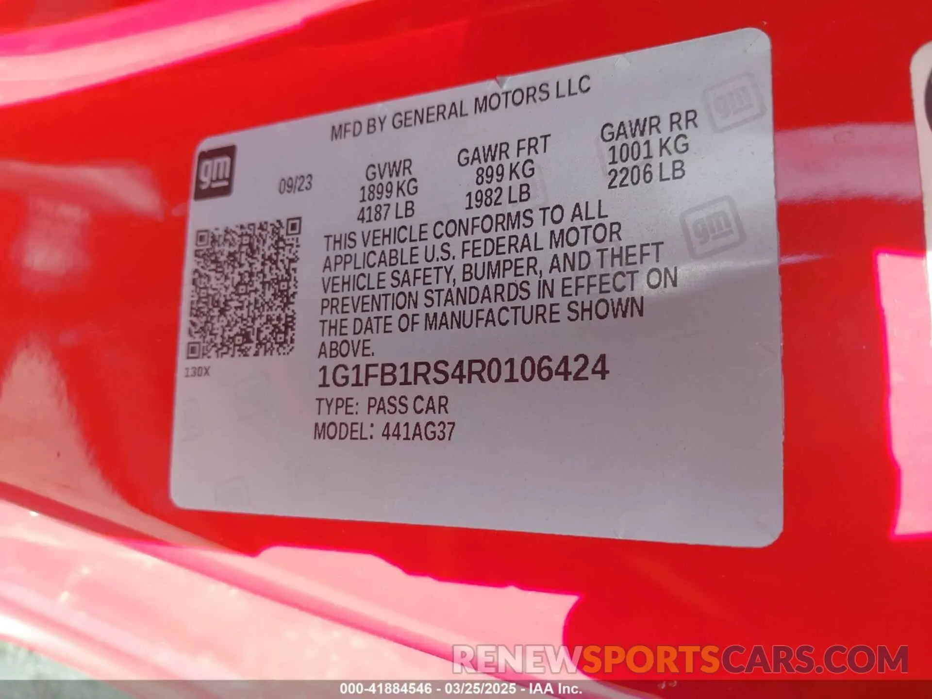 9 fotografías del automóvil dañado 1G1FB1RS4R0106424 CHEVROLET CAMARO 2024