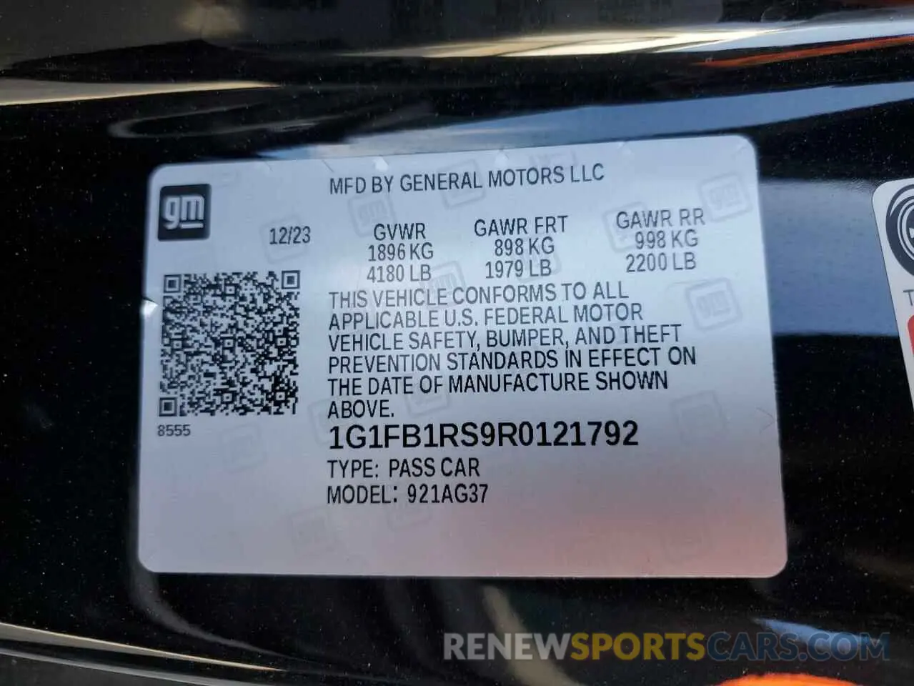 14 fotografías del automóvil dañado 1G1FB1RS9R0121792 CHEVROLET CAMARO 2024