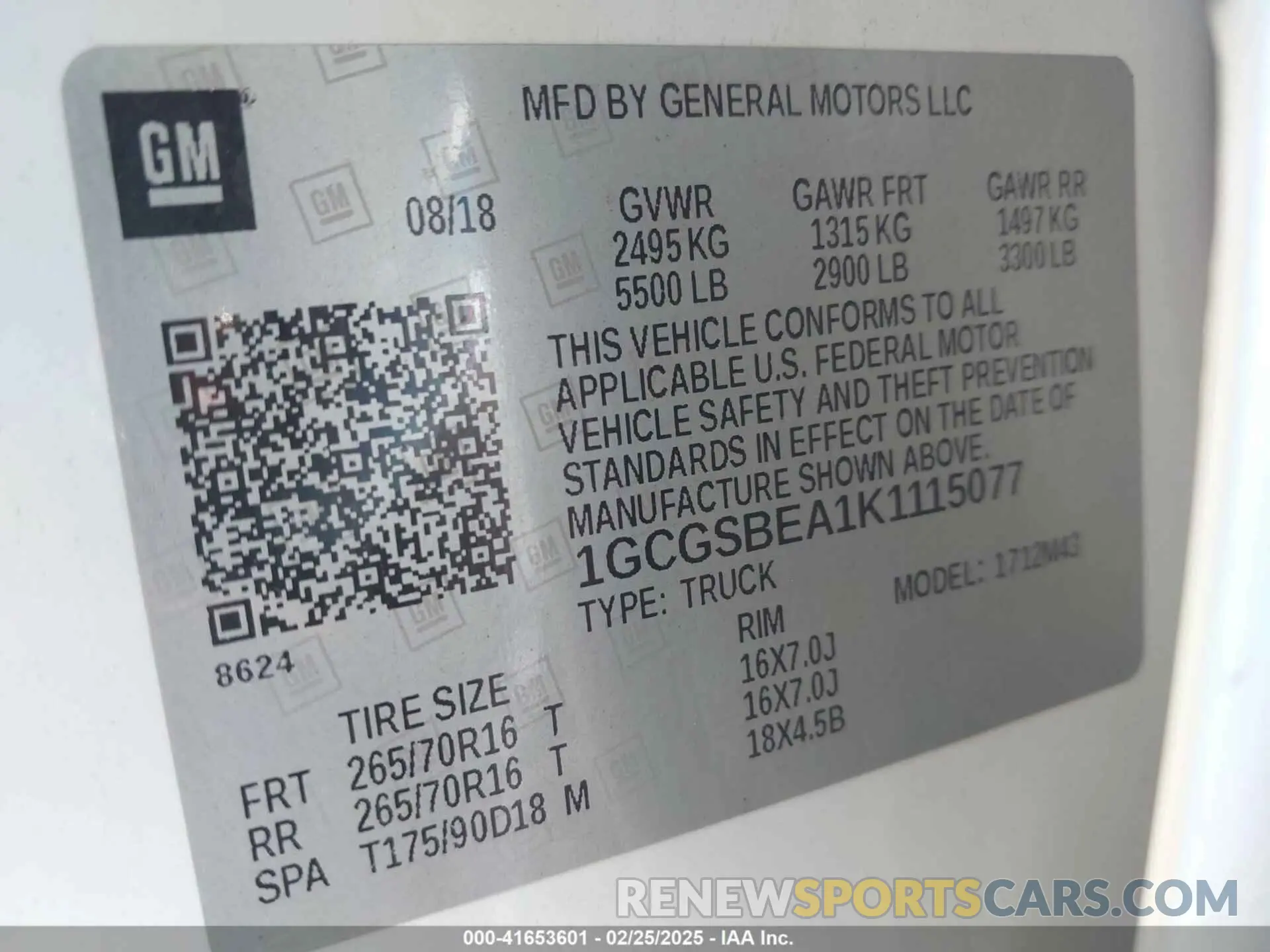 9 fotografías del automóvil dañado 1GCGSBEA1K1115077 CHEVROLET COLORADO 2019