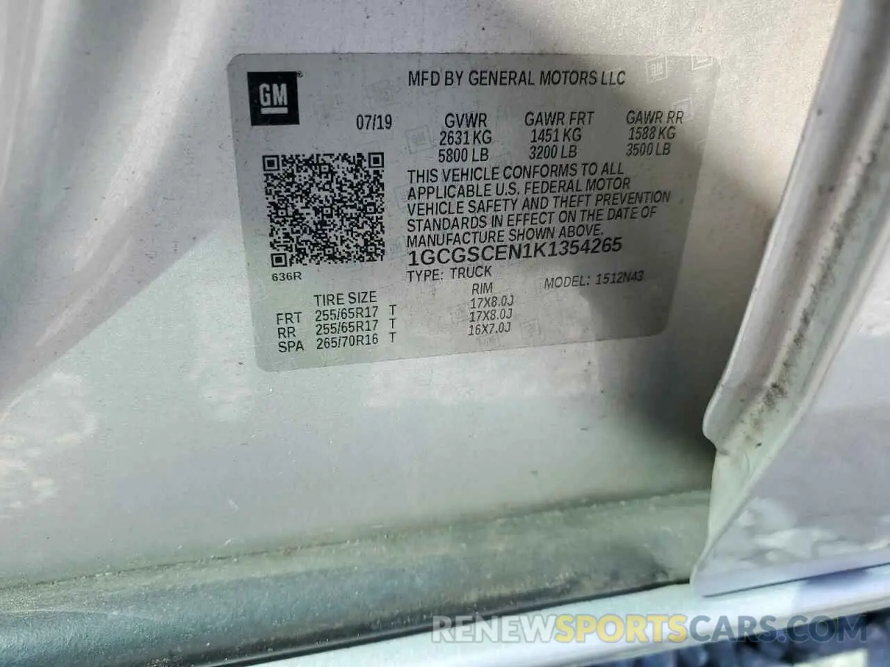 13 fotografías del automóvil dañado 1GCGSCEN1K1354265 CHEVROLET COLORADO 2019