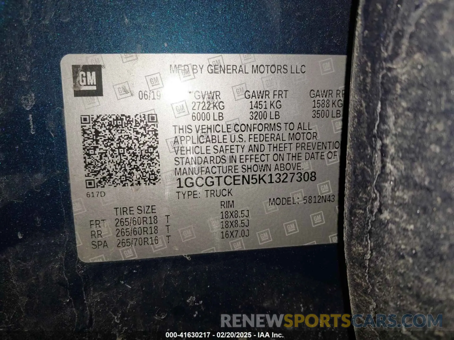 9 fotografías del automóvil dañado 1GCGTCEN5K1327308 CHEVROLET COLORADO 2019