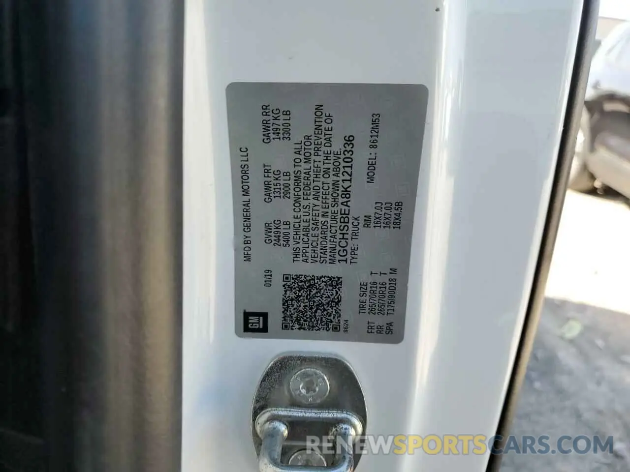 12 fotografías del automóvil dañado 1GCHSBEA8K1210336 CHEVROLET COLORADO 2019