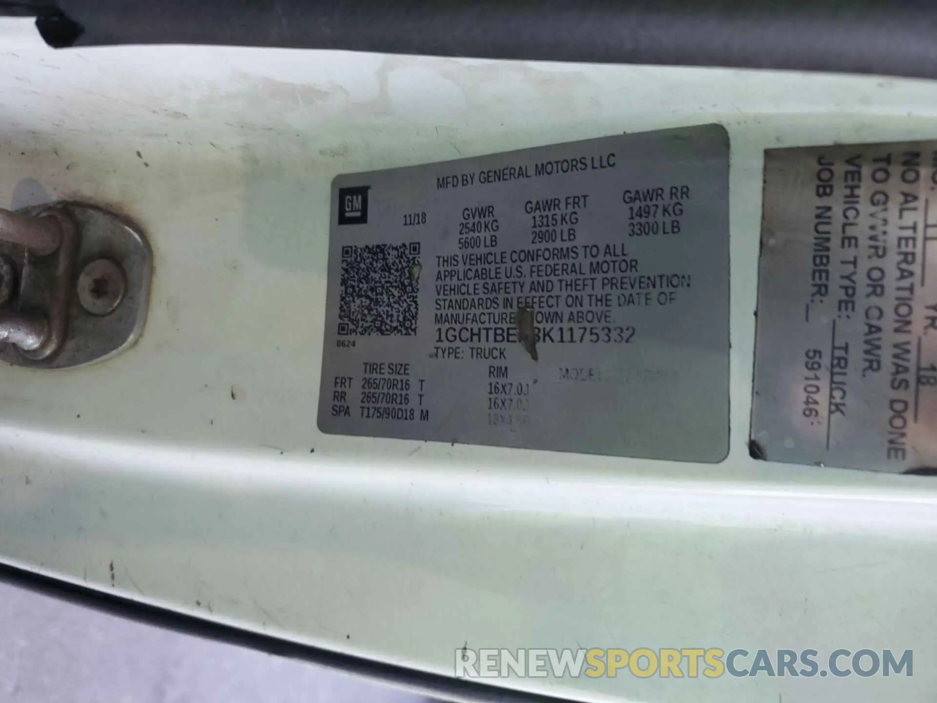6 fotografías del automóvil dañado 1GCHTBEA3K1175332 CHEVROLET COLORADO 2019