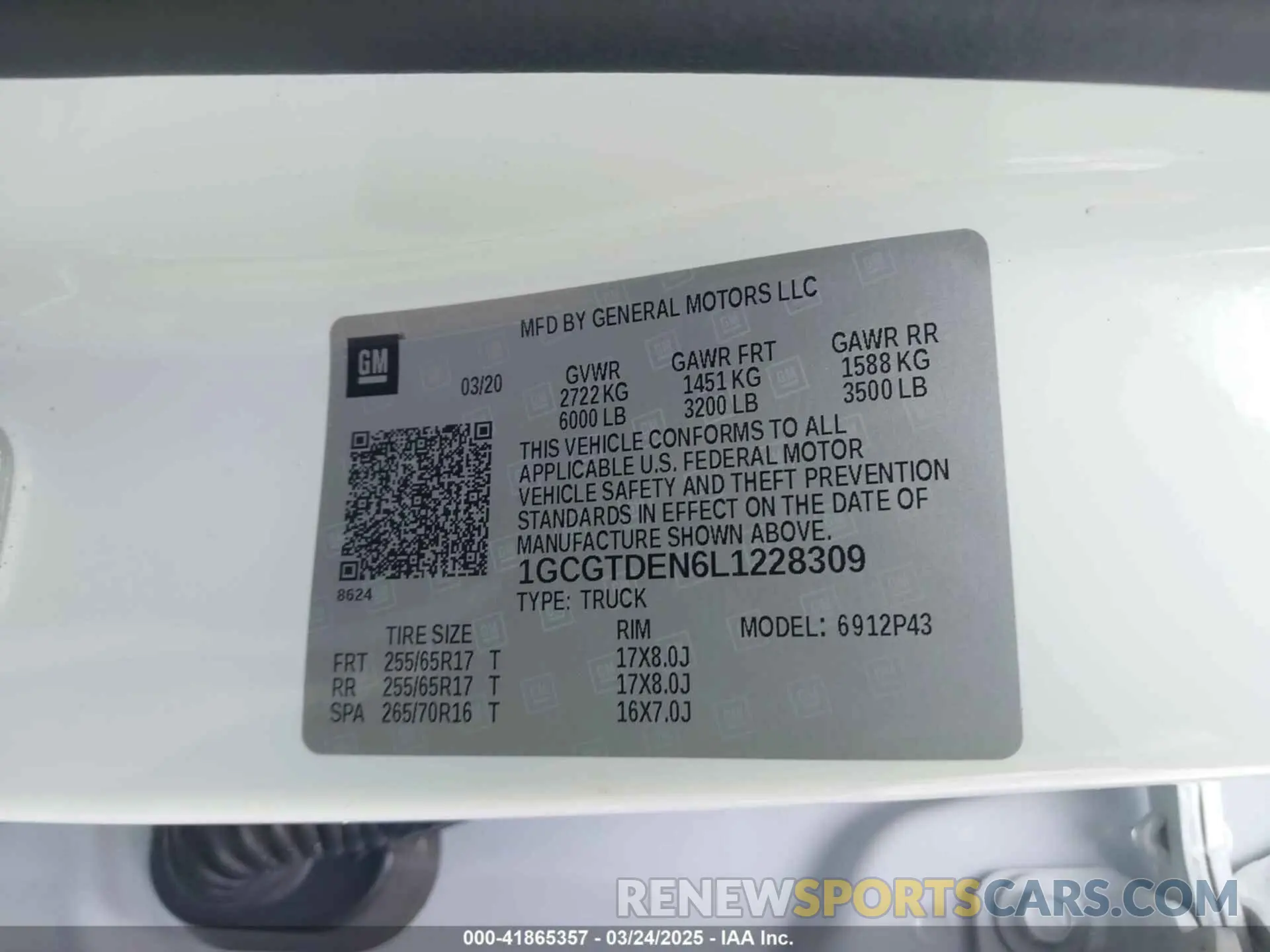 9 fotografías del automóvil dañado 1GCGTDEN6L1228309 CHEVROLET COLORADO 2020