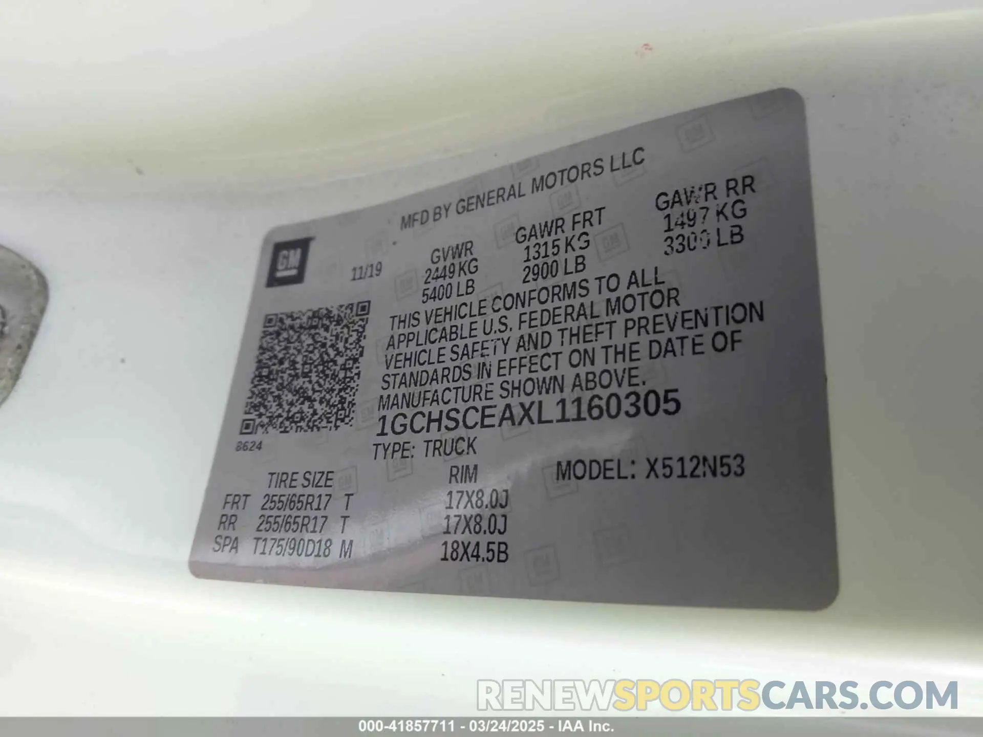 9 fotografías del automóvil dañado 1GCHSCEAXL1160305 CHEVROLET COLORADO 2020