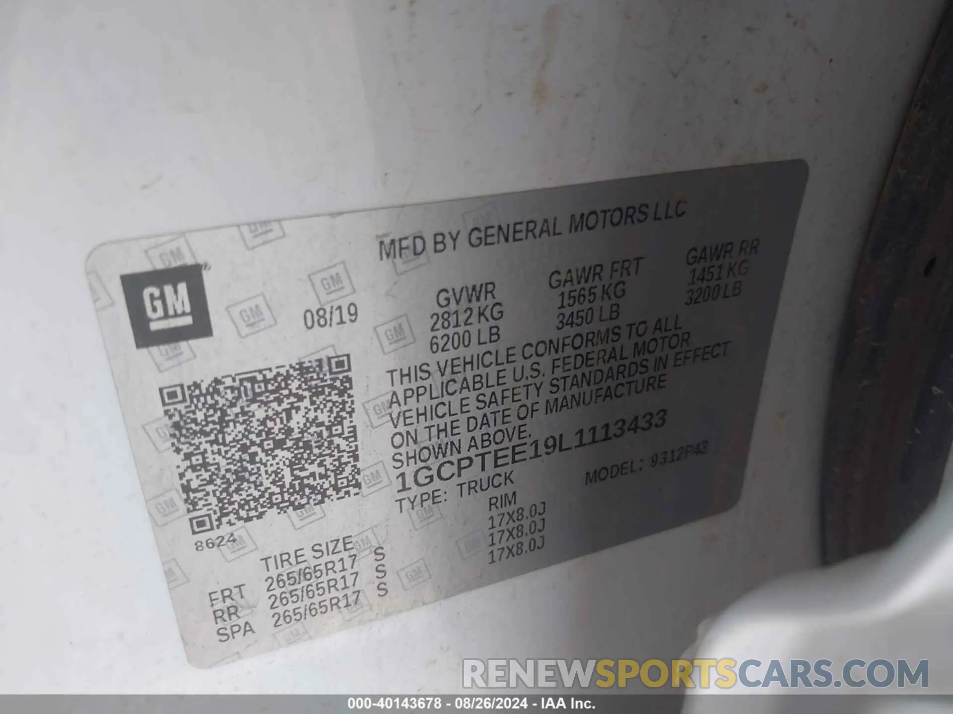 9 fotografías del automóvil dañado 1GCPTEE19L1113433 CHEVROLET COLORADO 2020