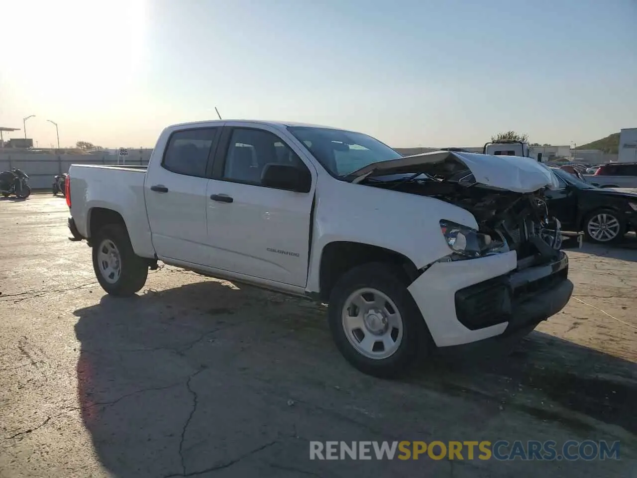 4 fotografías del automóvil dañado 1GCGSBEA7M1183791 CHEVROLET COLORADO 2021