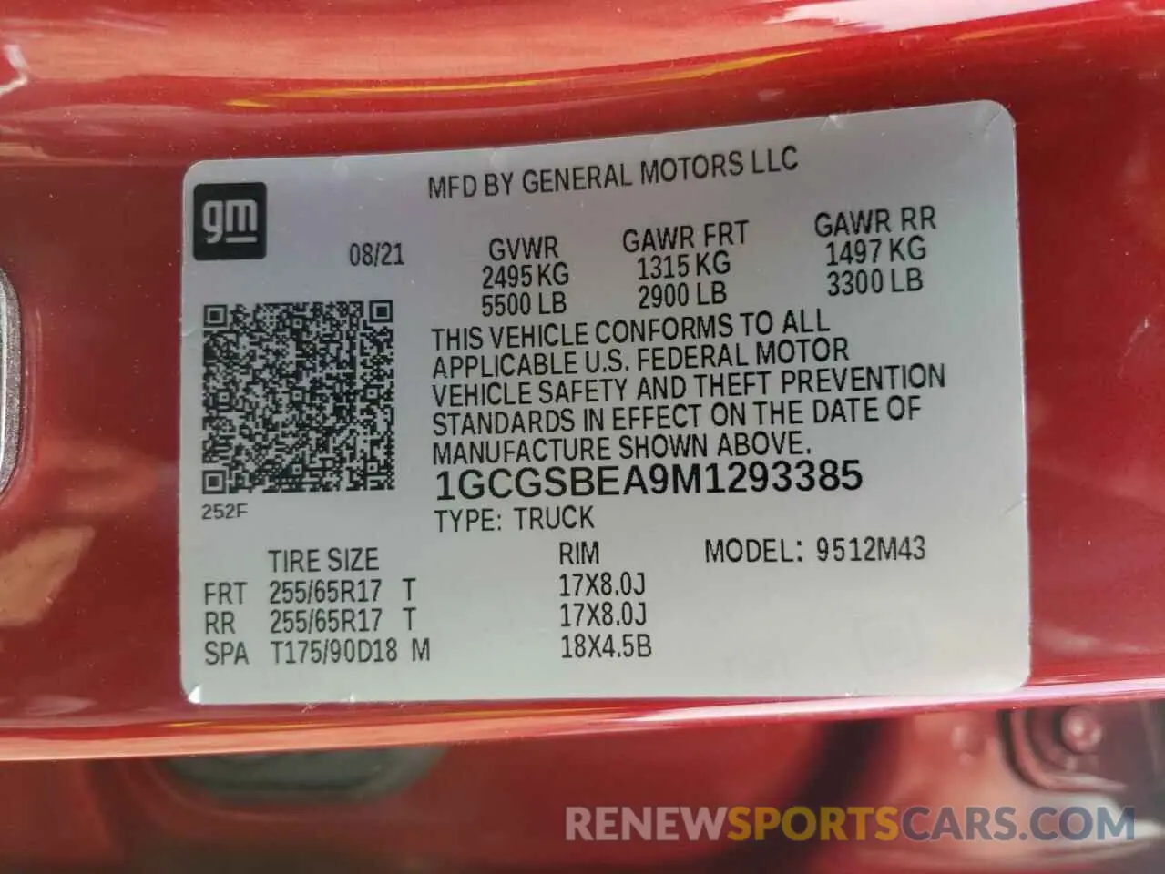 12 fotografías del automóvil dañado 1GCGSBEA9M1293385 CHEVROLET COLORADO 2021