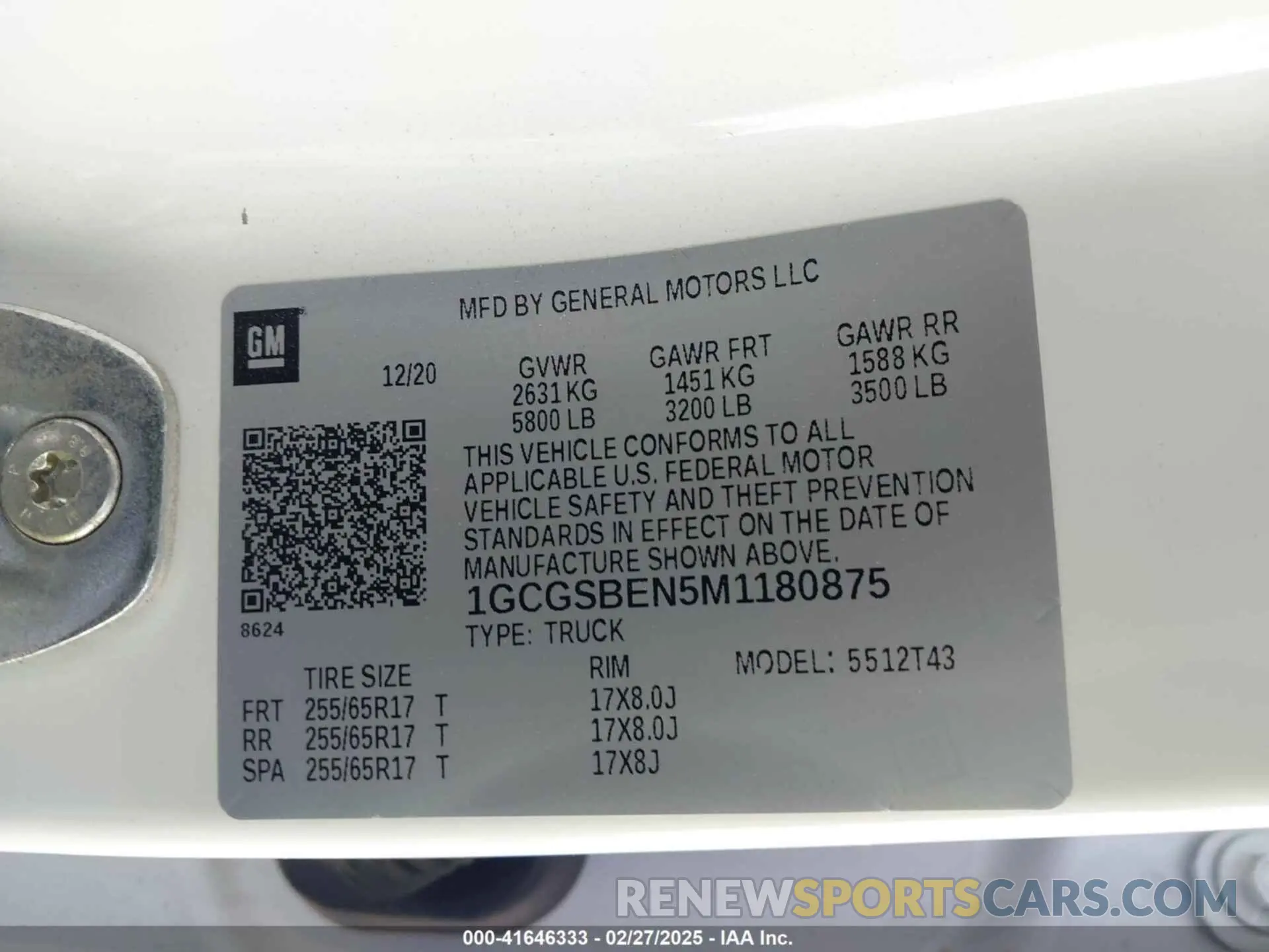 9 fotografías del automóvil dañado 1GCGSBEN5M1180875 CHEVROLET COLORADO 2021