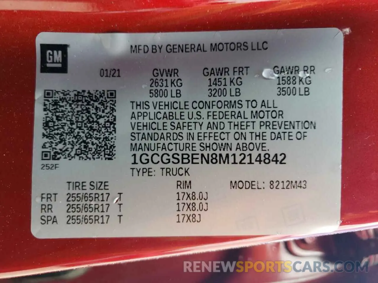 12 fotografías del automóvil dañado 1GCGSBEN8M1214842 CHEVROLET COLORADO 2021