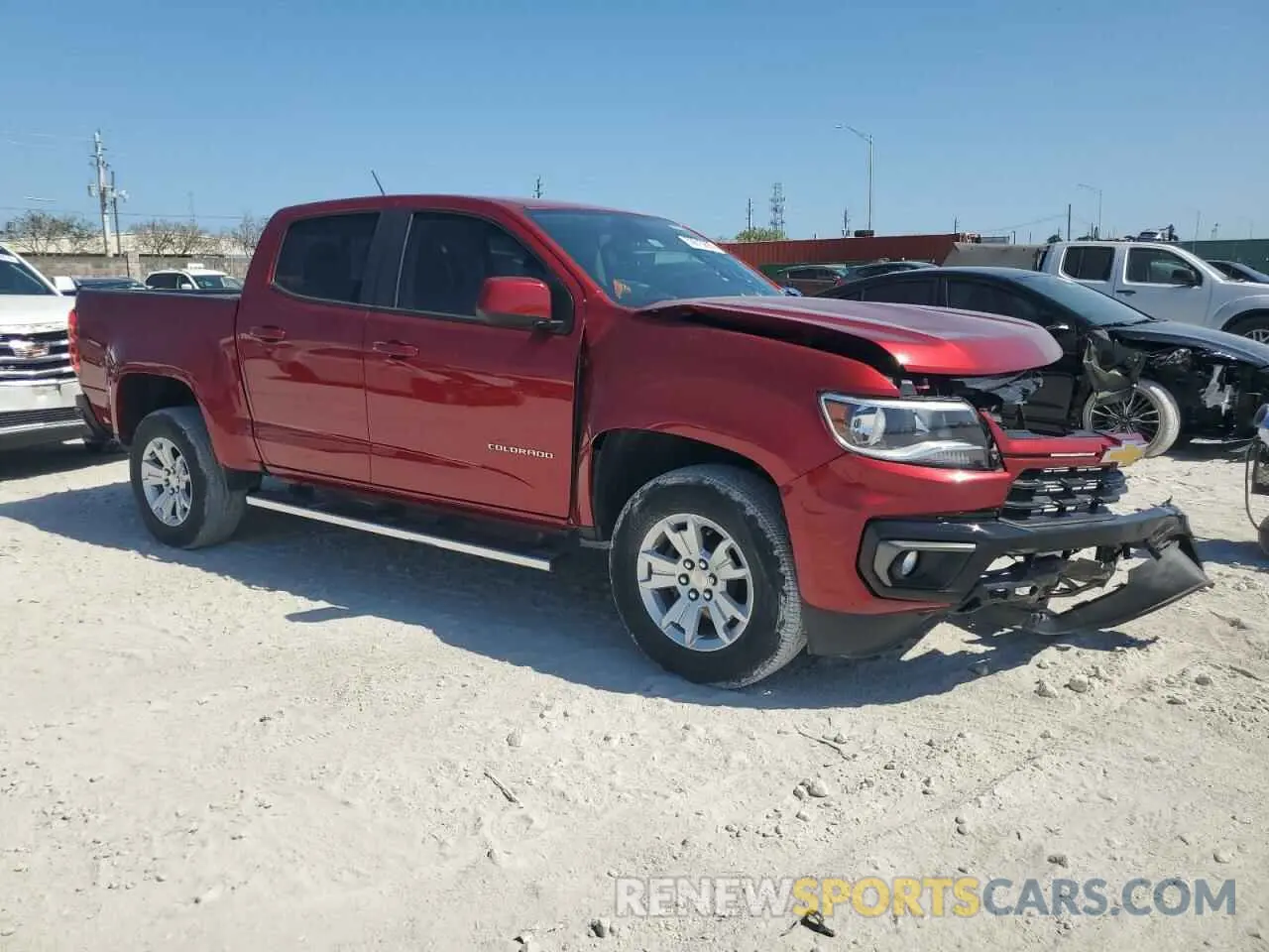 4 fotografías del automóvil dañado 1GCGSCEN3M1147668 CHEVROLET COLORADO 2021