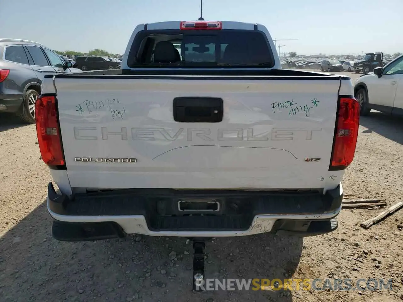 6 fotografías del automóvil dañado 1GCGSDEN4M1104141 CHEVROLET COLORADO 2021