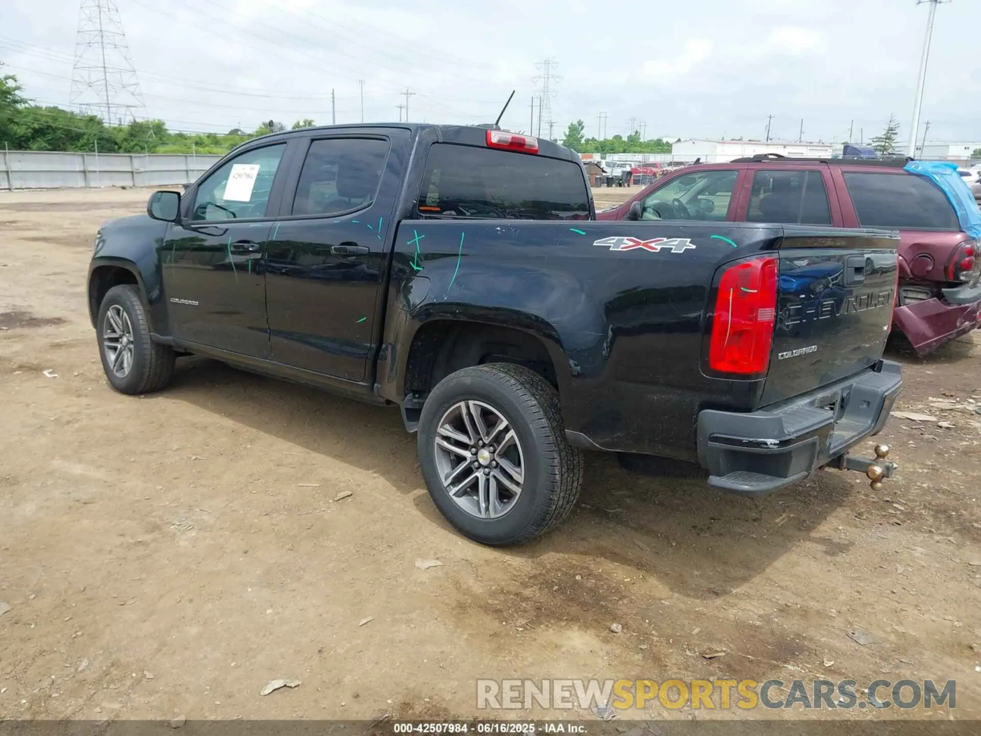 3 fotografías del automóvil dañado 1GCGTBEN3M1141666 CHEVROLET COLORADO 2021