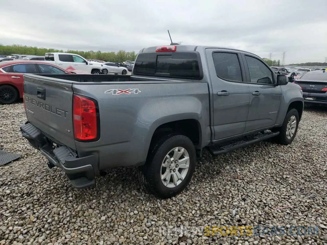3 fotografías del automóvil dañado 1GCGTCEN0M1297640 CHEVROLET COLORADO 2021