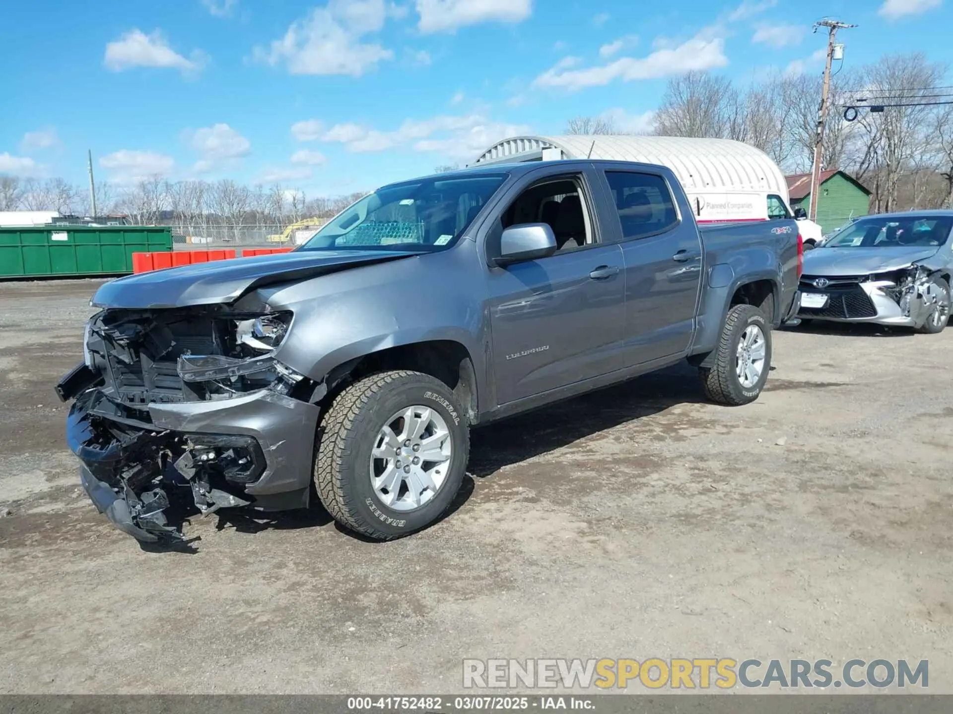 2 fotografías del automóvil dañado 1GCGTCEN5M1294085 CHEVROLET COLORADO 2021