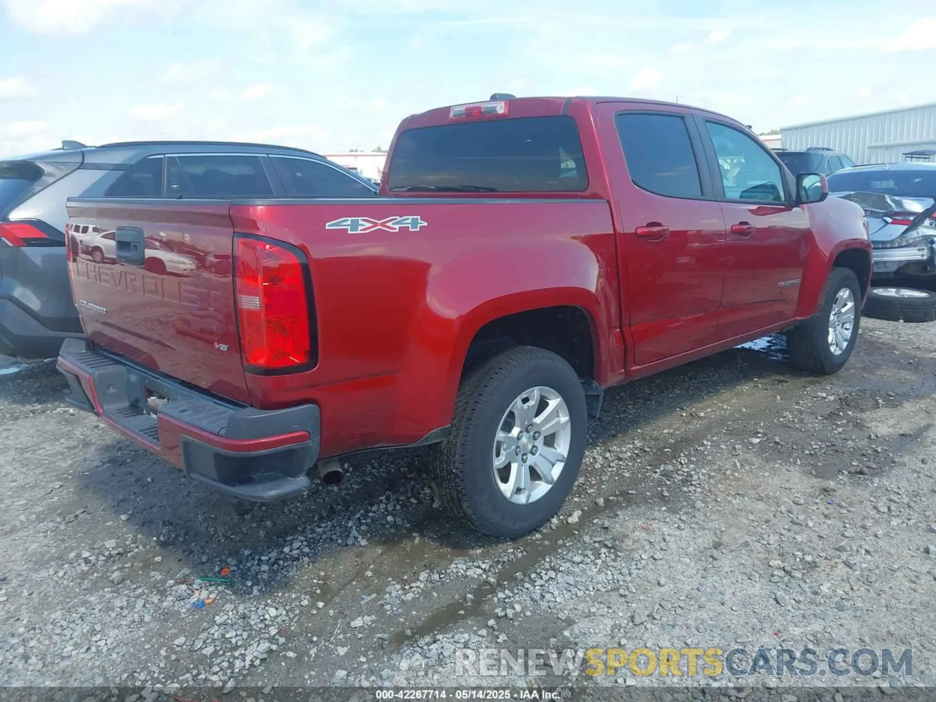 4 fotografías del automóvil dañado 1GCGTCEN9M1132430 CHEVROLET COLORADO 2021