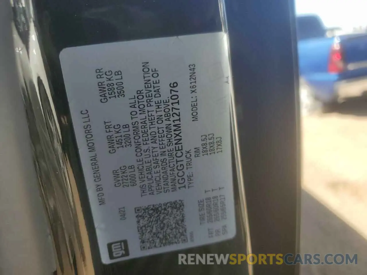 14 fotografías del automóvil dañado 1GCGTCENXM1271076 CHEVROLET COLORADO 2021