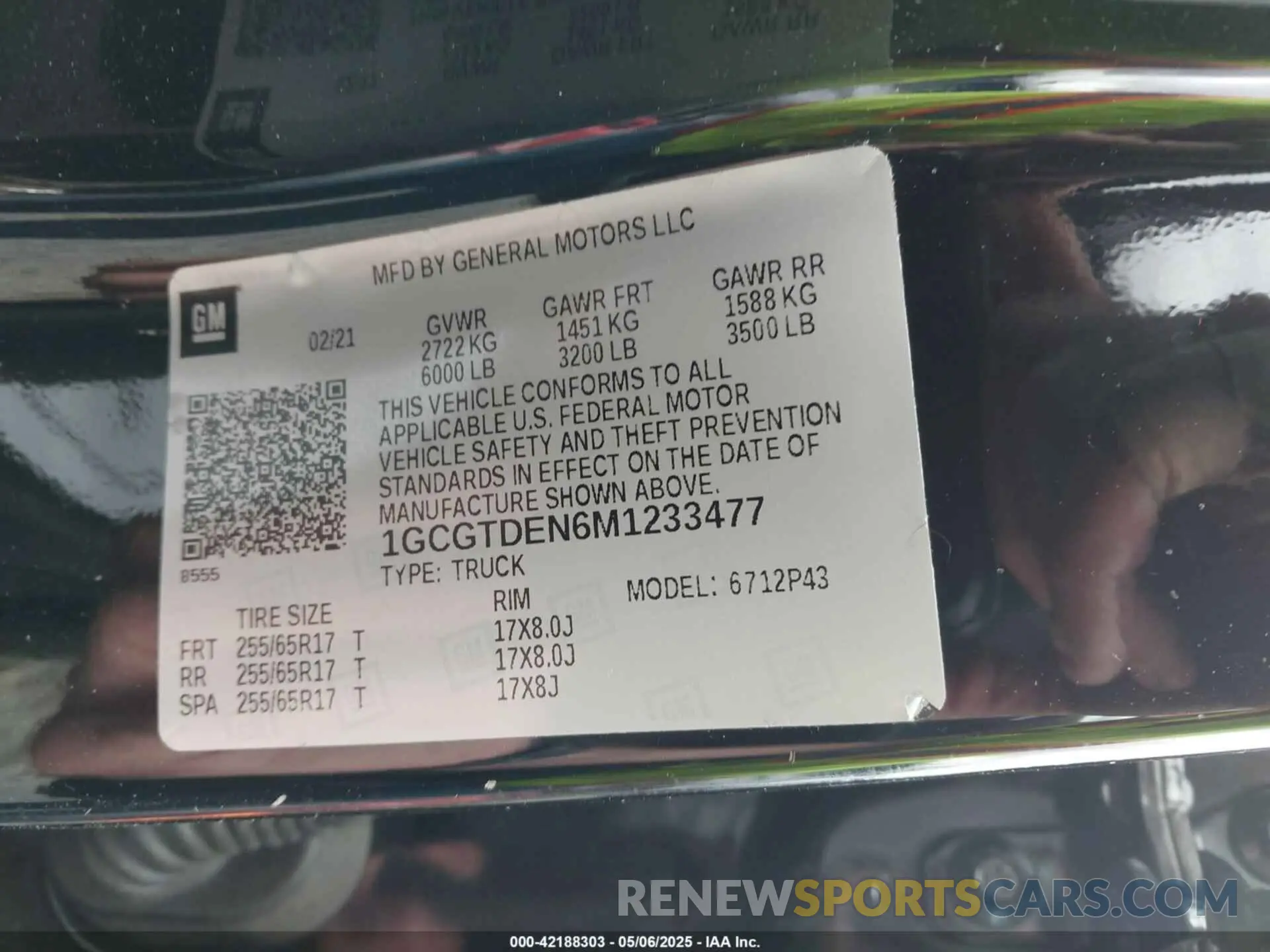 9 fotografías del automóvil dañado 1GCGTDEN6M1233477 CHEVROLET COLORADO 2021