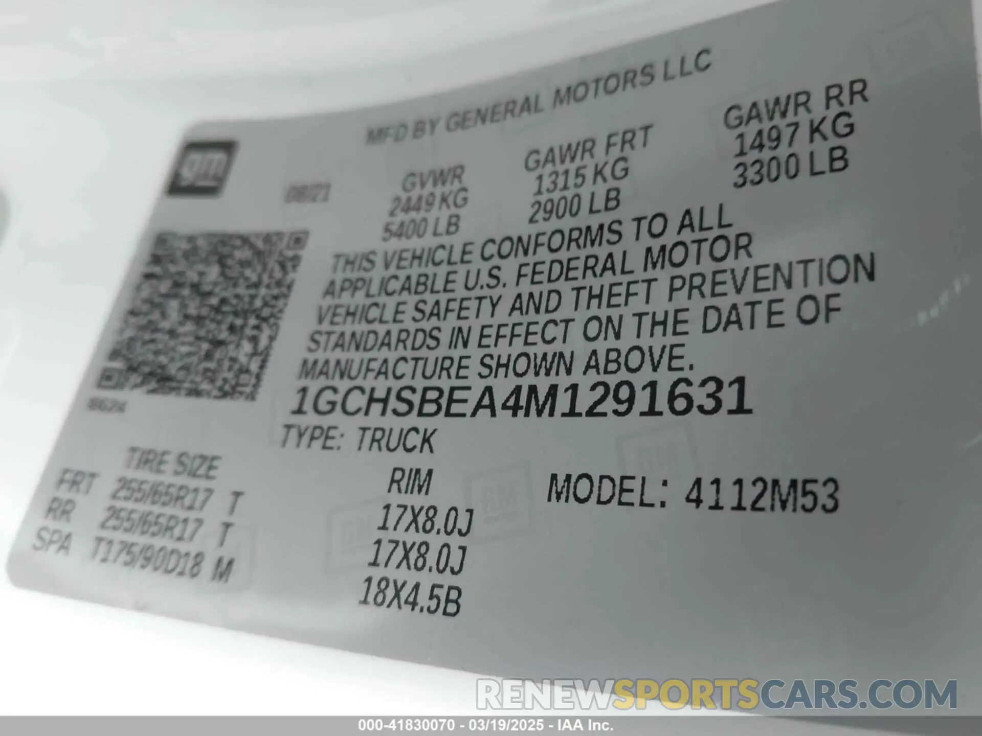 9 fotografías del automóvil dañado 1GCHSBEA4M1291631 CHEVROLET COLORADO 2021