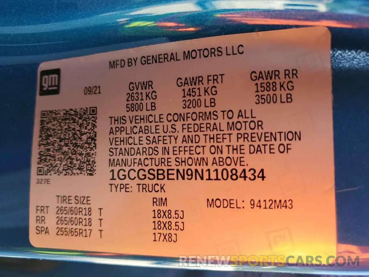 14 fotografías del automóvil dañado 1GCGSBEN9N1108434 CHEVROLET COLORADO 2022