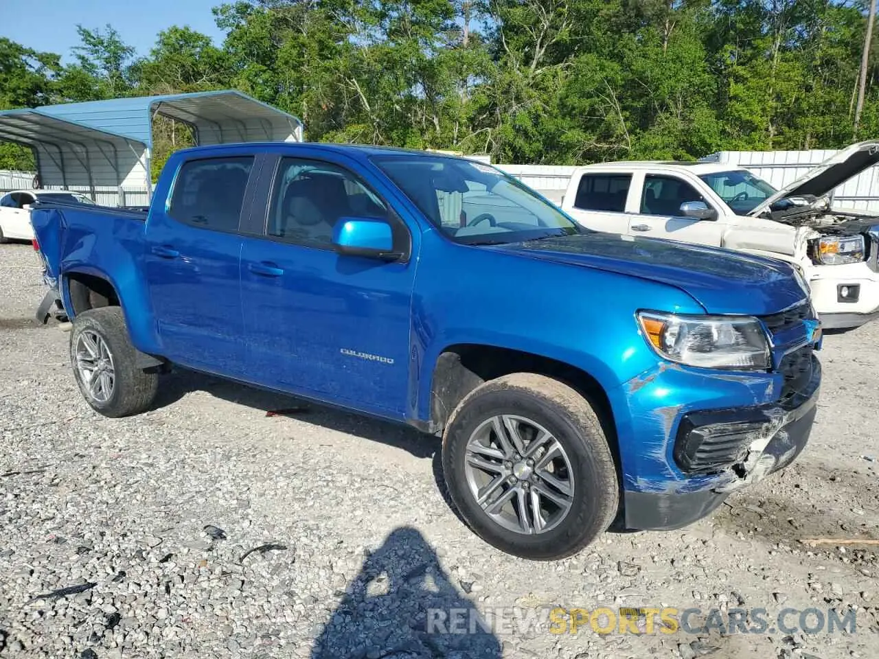 4 fotografías del automóvil dañado 1GCGSBEN9N1108434 CHEVROLET COLORADO 2022