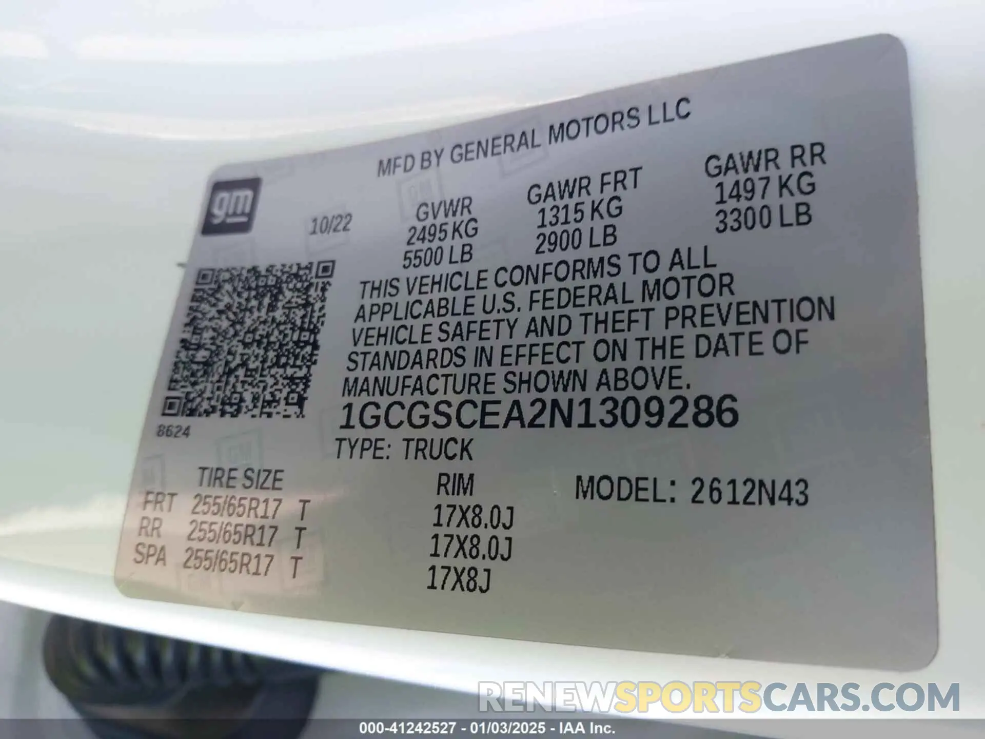 9 fotografías del automóvil dañado 1GCGSCEA2N1309286 CHEVROLET COLORADO 2022